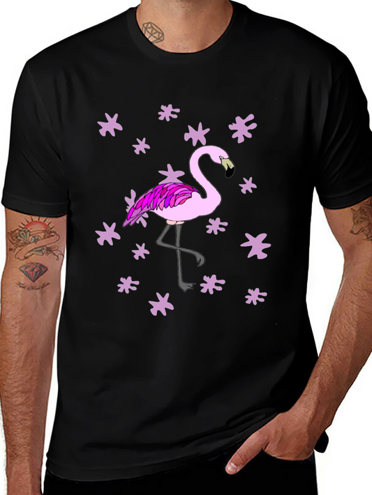 Flamingo Graphic Black T-Shirt