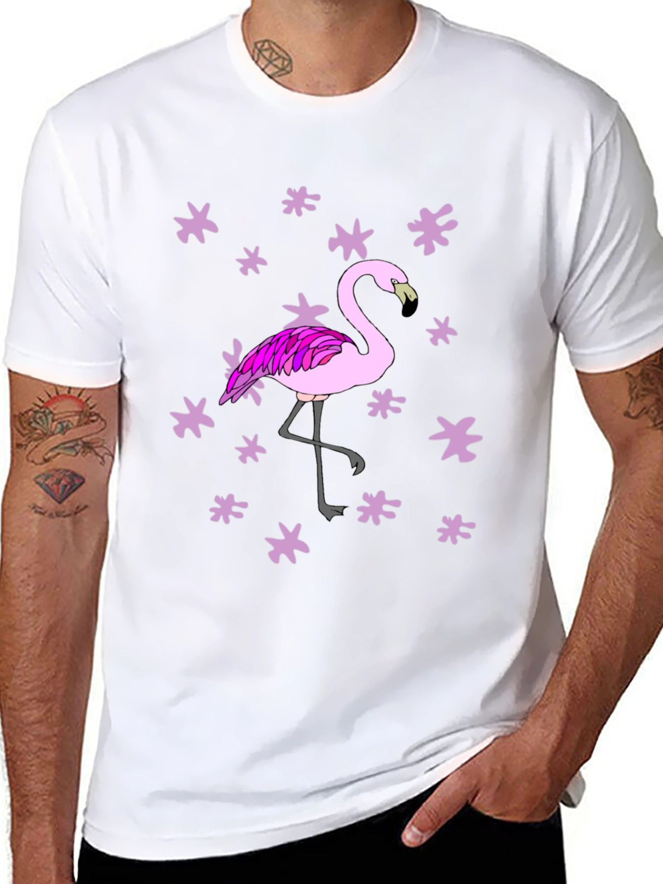 Flamingo Graphic Black T-Shirt