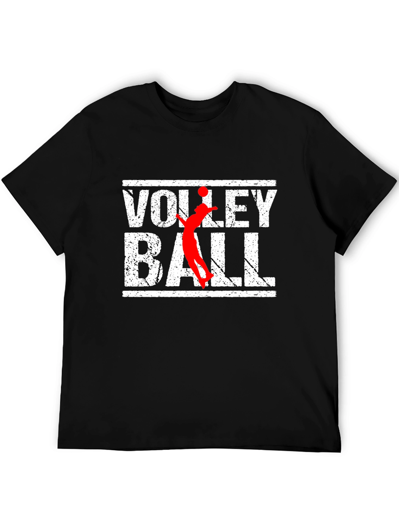 Volleyball Graphic Print Black T-Shirt