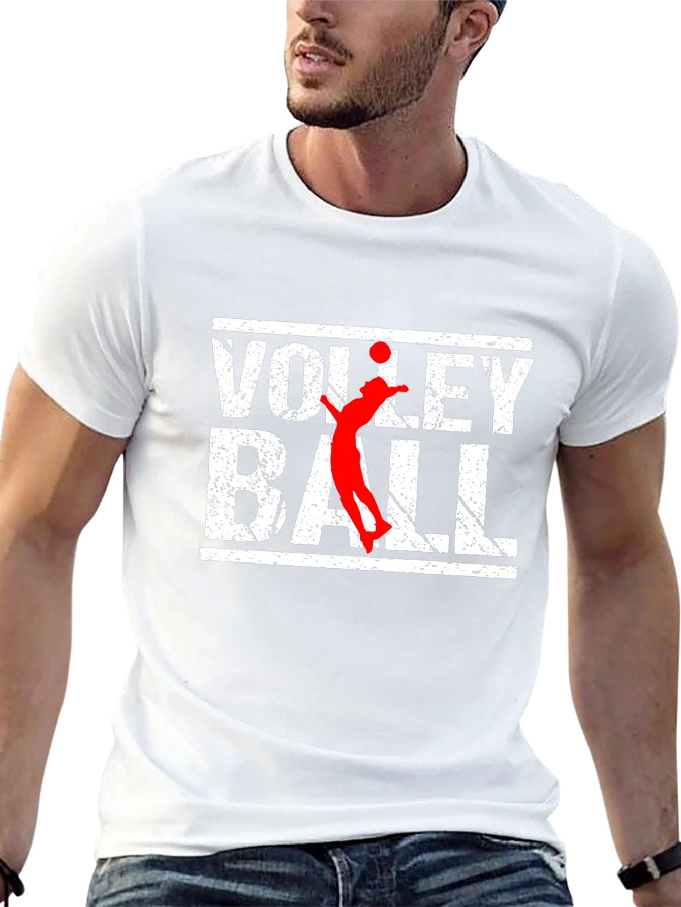 Volleyball Graphic Print Black T-Shirt