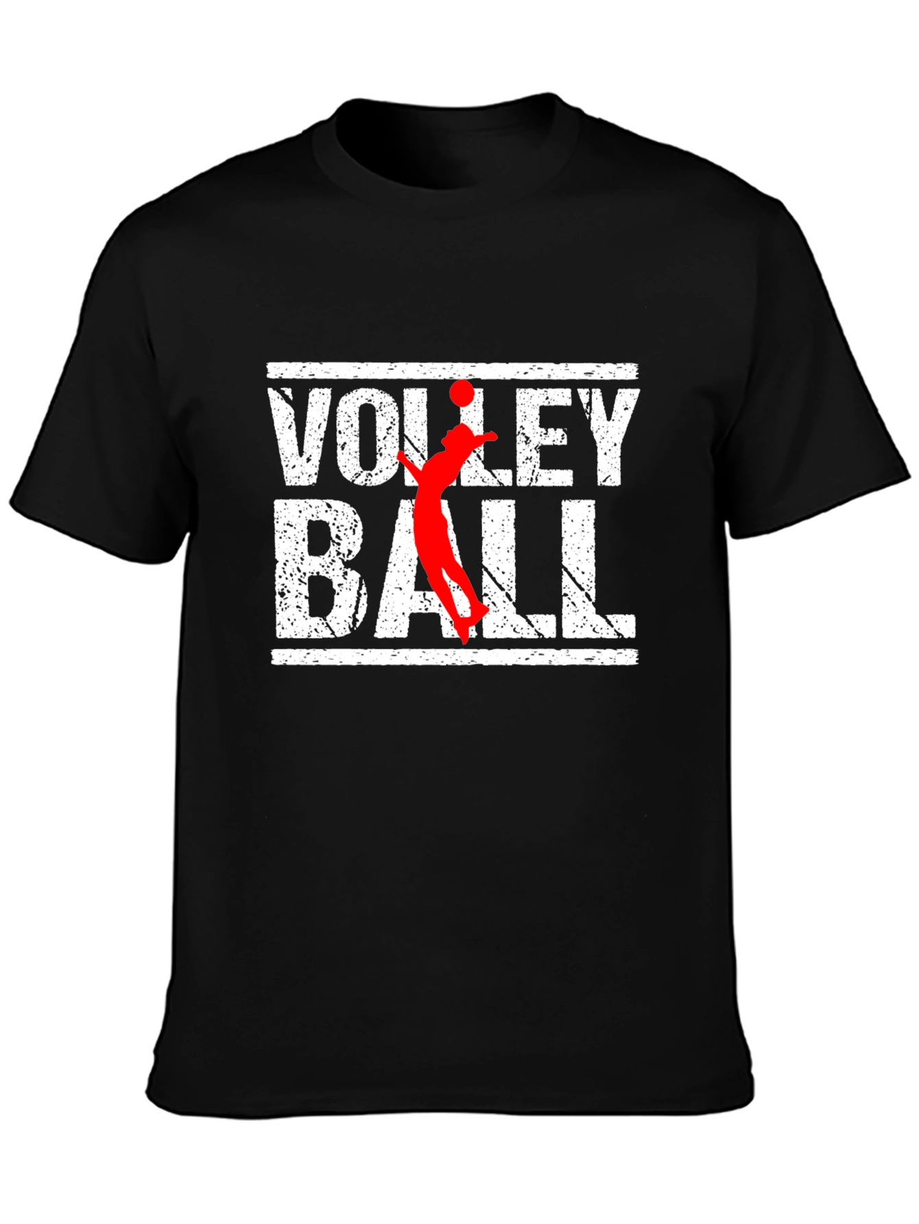 Volleyball Graphic Print Black T-Shirt