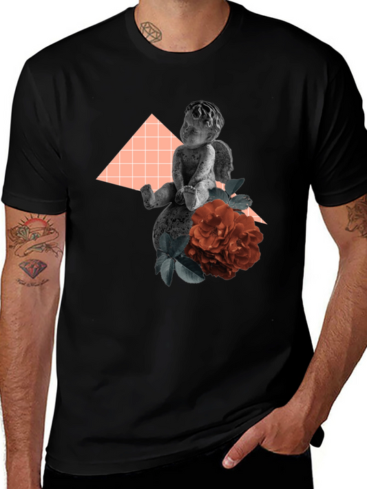 Angel & Rose Graphic Tee - Stylish Black T-Shirt
