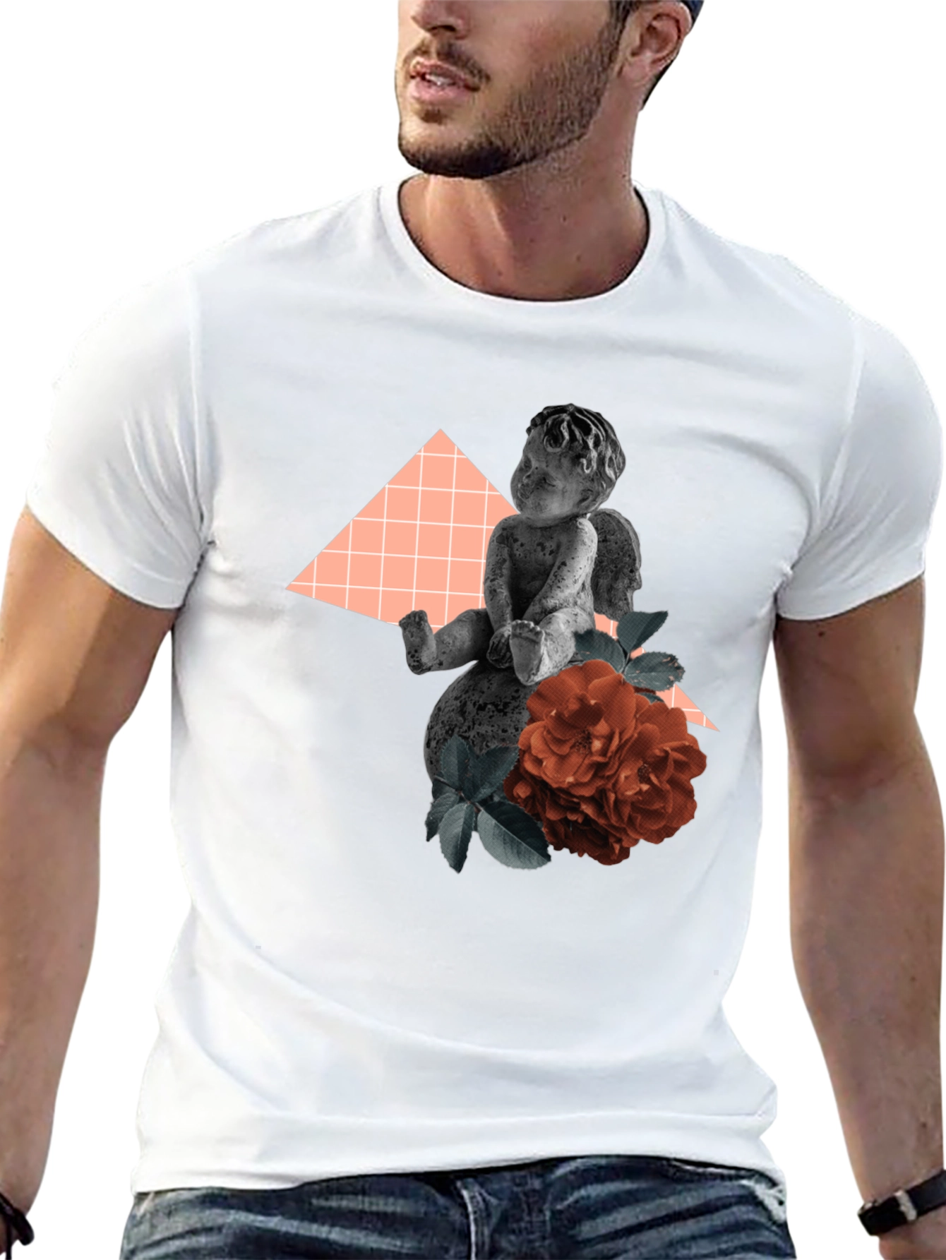 Angel & Rose Graphic Tee - Stylish Black T-Shirt