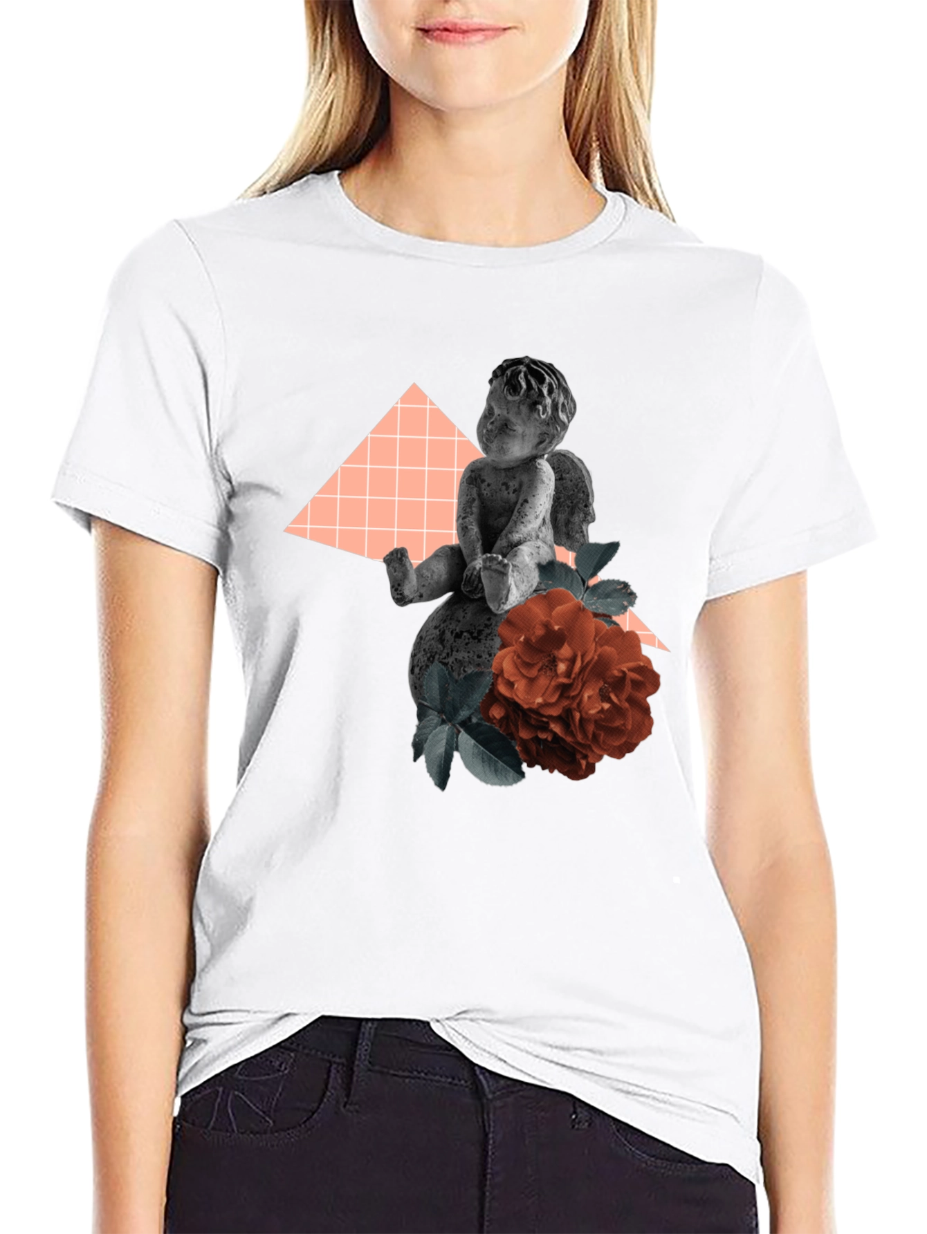 Angel & Rose Graphic Tee - Stylish Black T-Shirt
