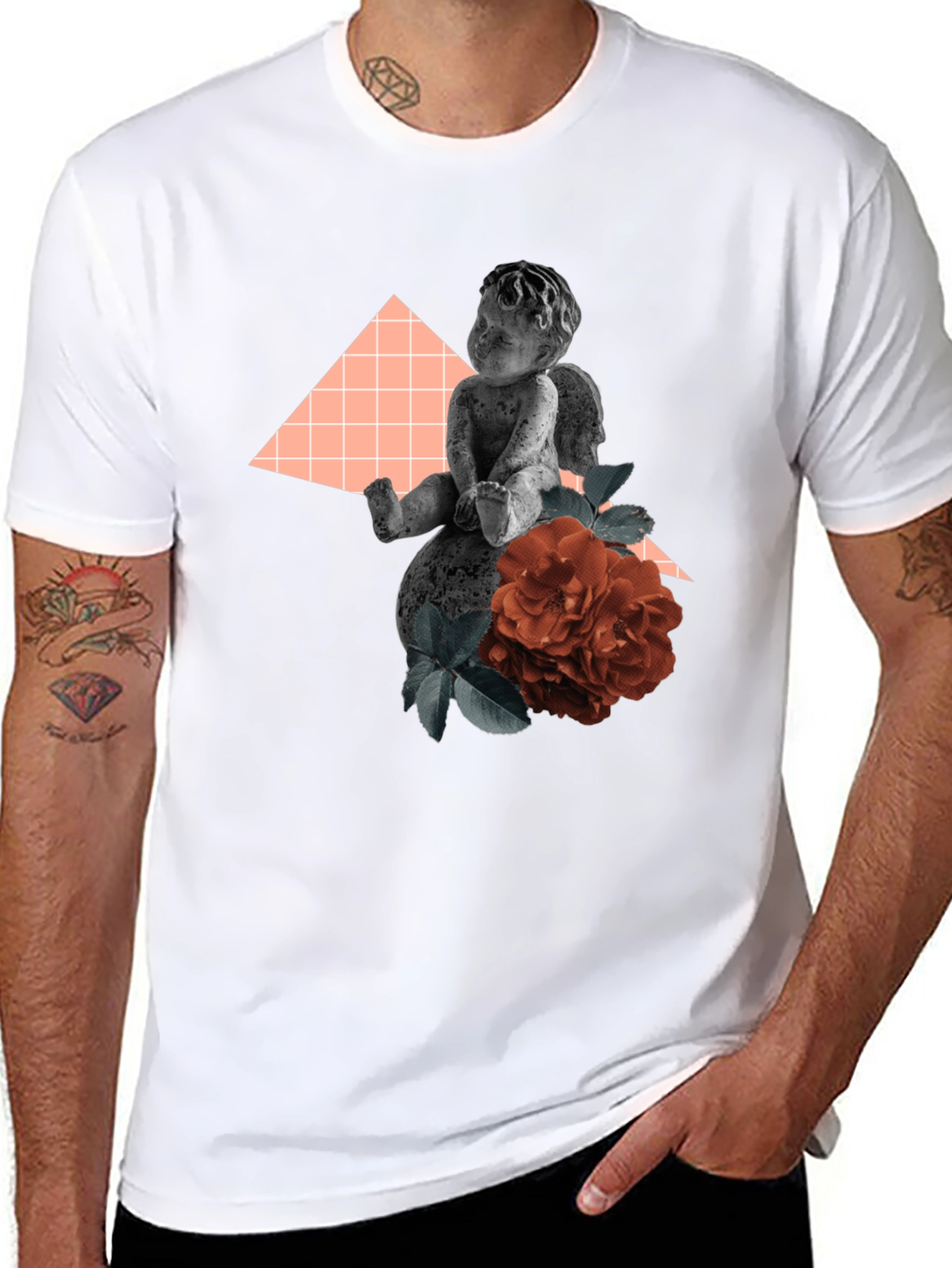 Angel & Rose Graphic Tee - Stylish Black T-Shirt