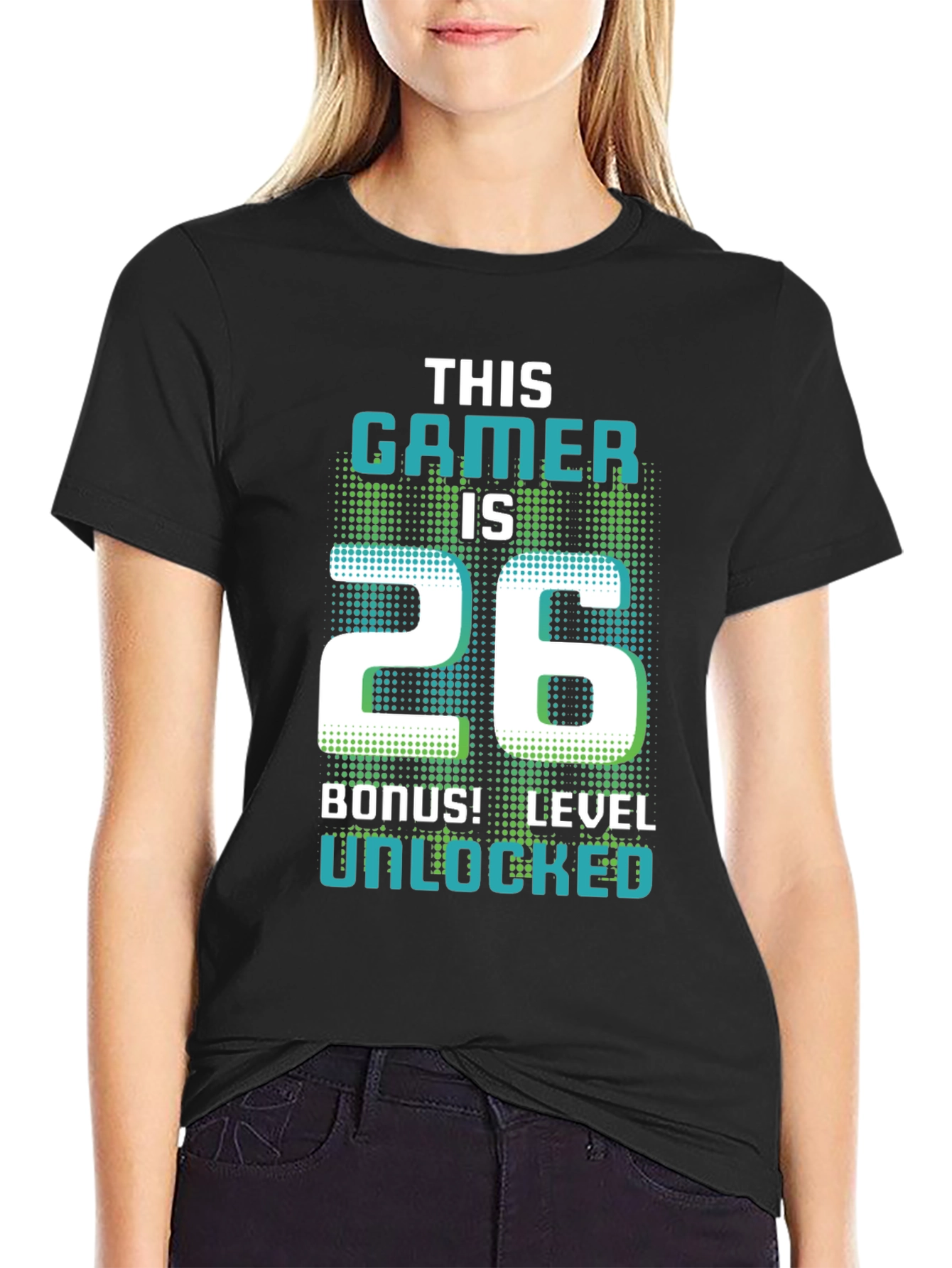 Gamer 26th Birthday Level Unlocked Graphic Tee