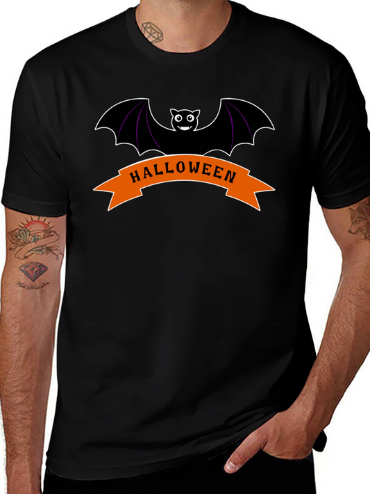 Halloween Bat Graphic Tee - Spooky Season Apparel