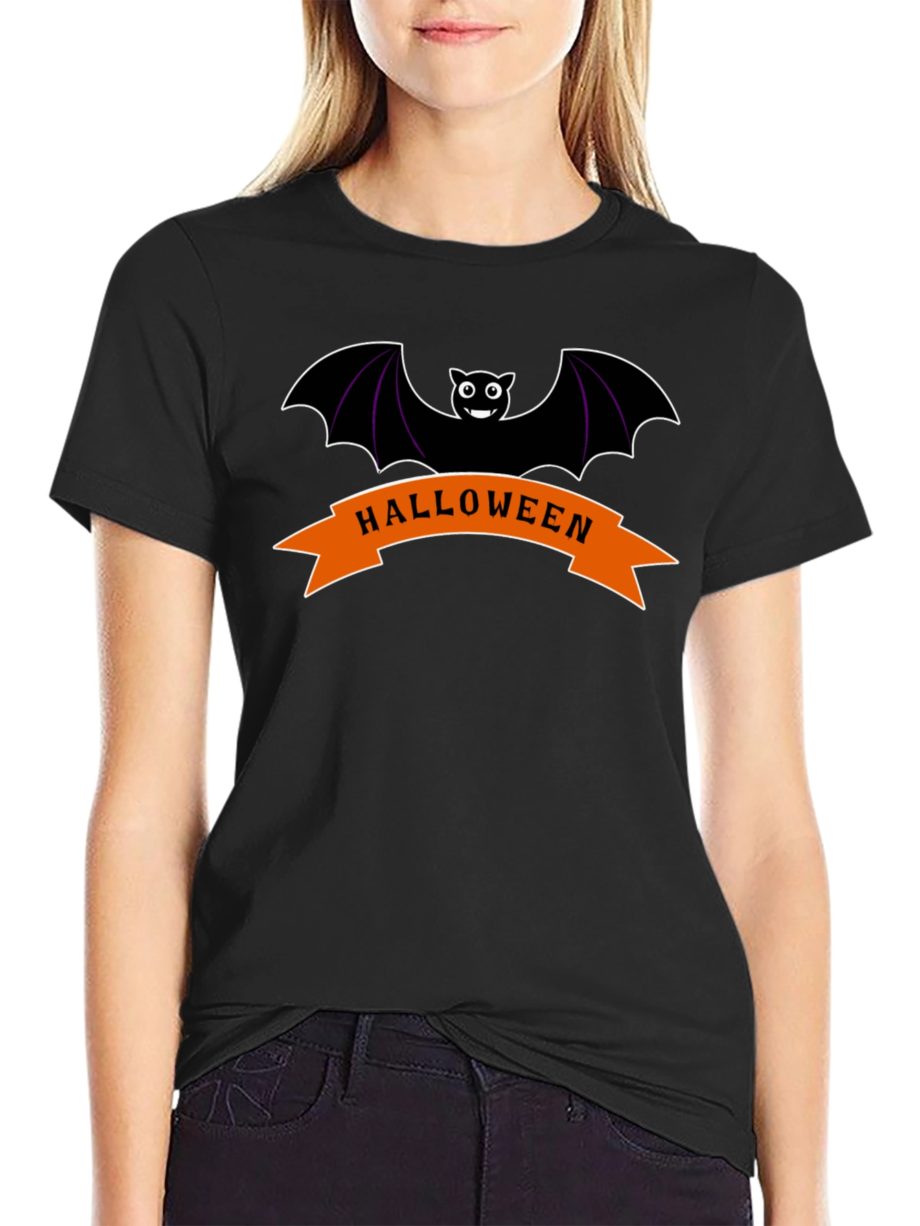 Halloween Bat Graphic Tee - Spooky Season Apparel