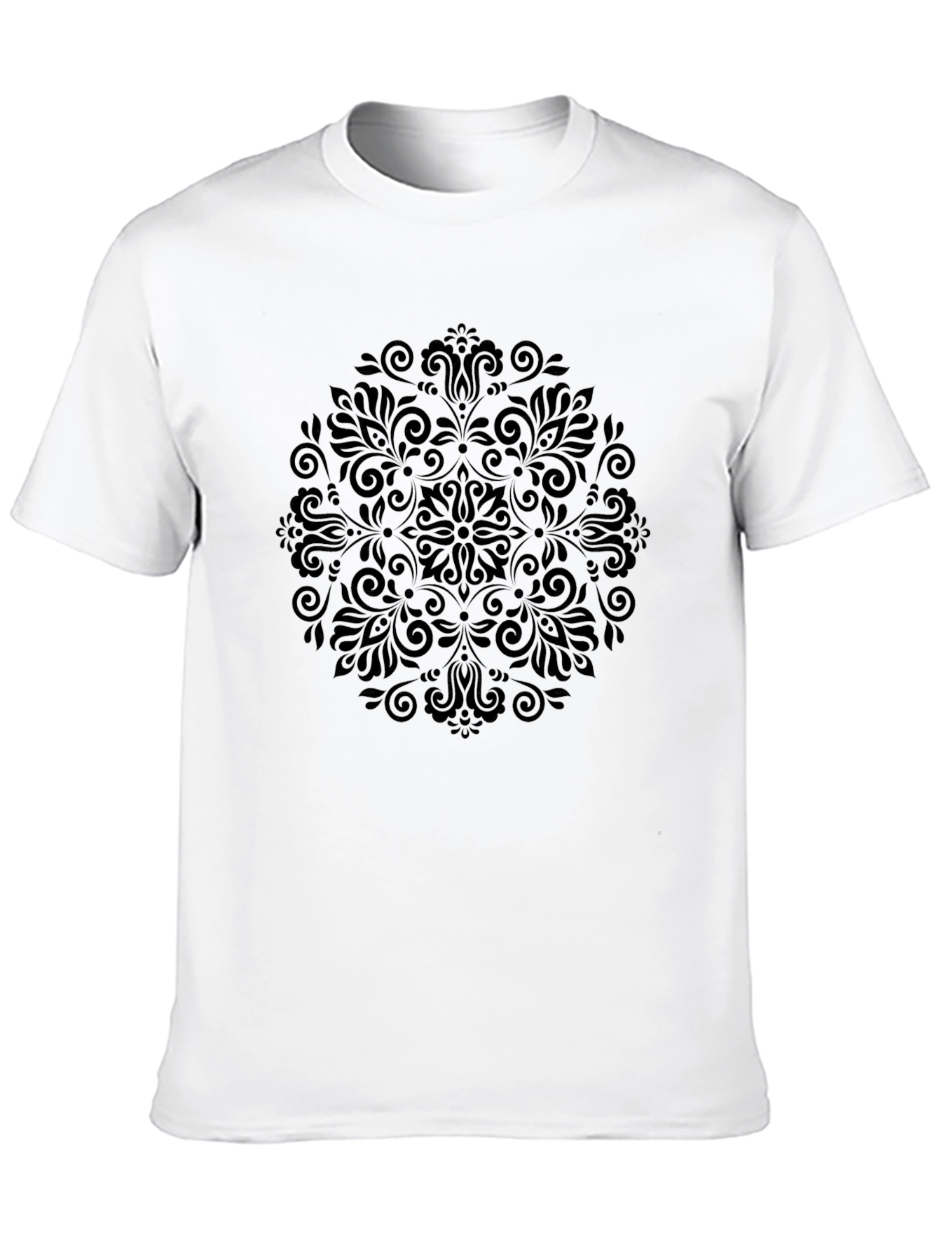 Black Floral Mandala T-Shirt - Stylish & Unique