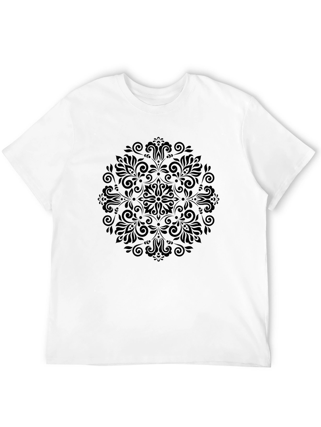 Black Floral Mandala T-Shirt - Stylish & Unique