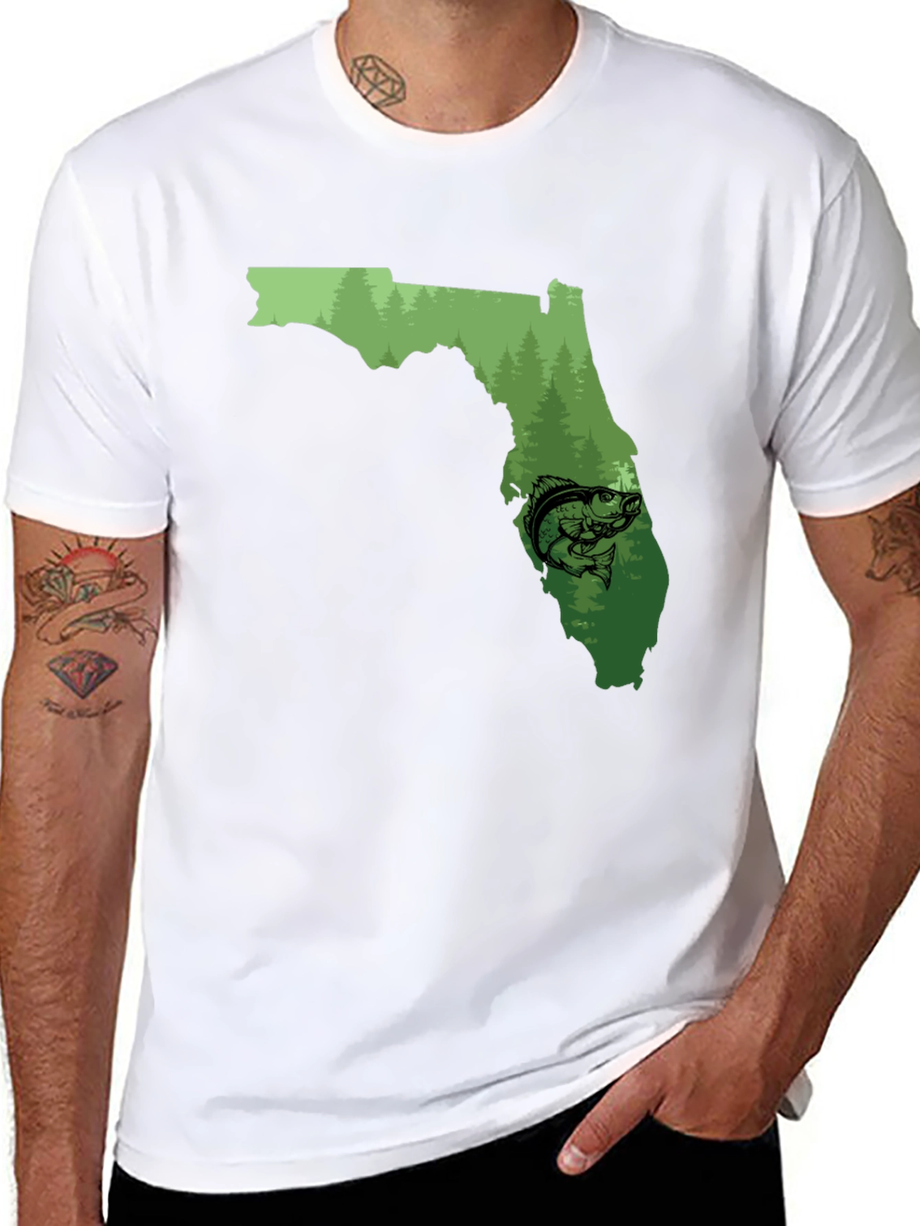 Florida Fishing Graphic Tee - Black