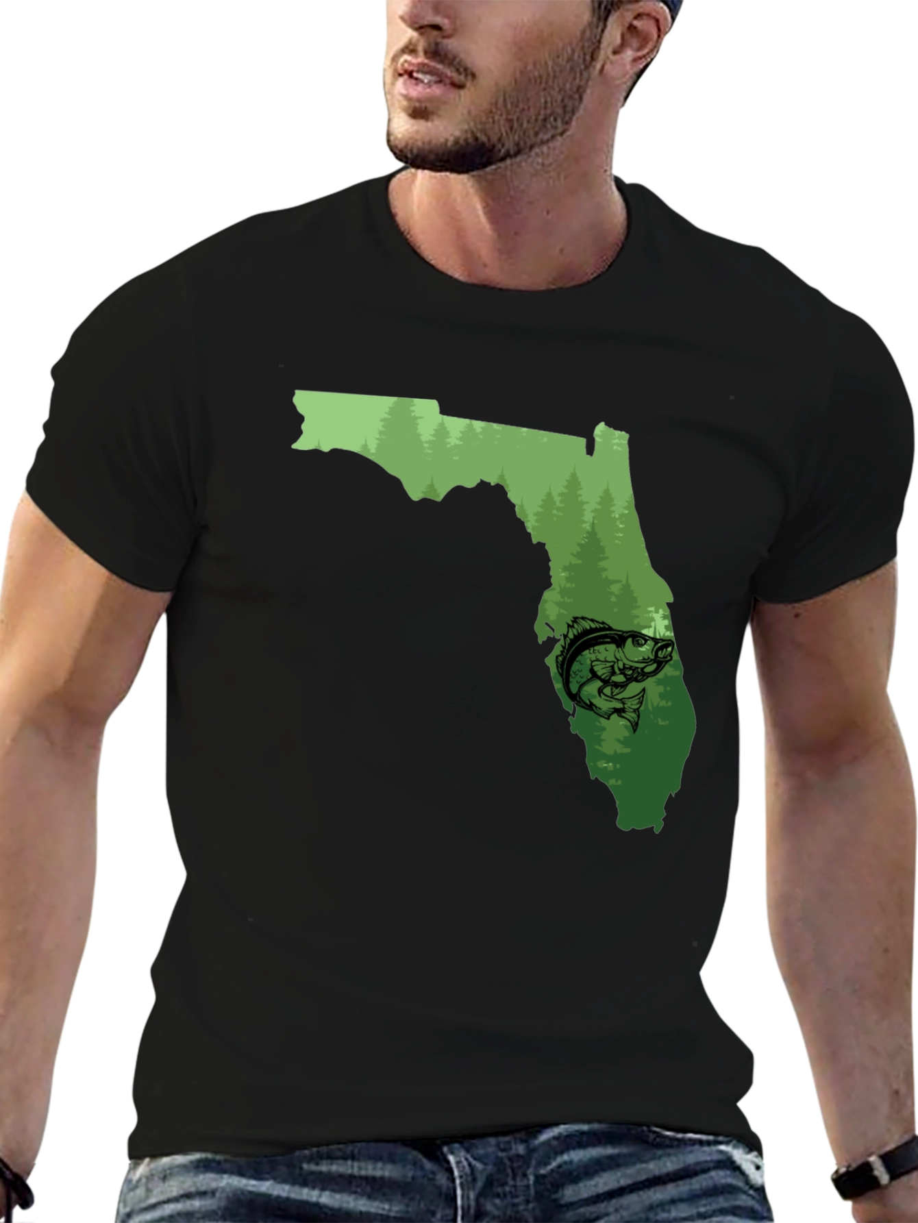 Florida Fishing Graphic Tee - Black