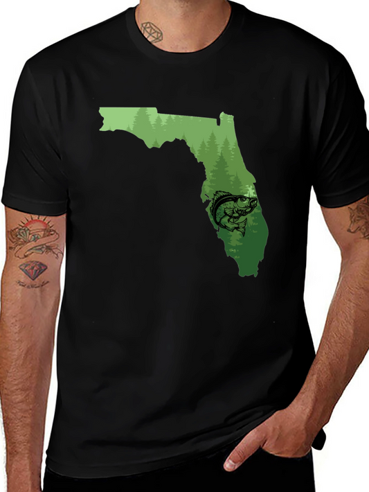 Florida Fishing Graphic Tee - Black