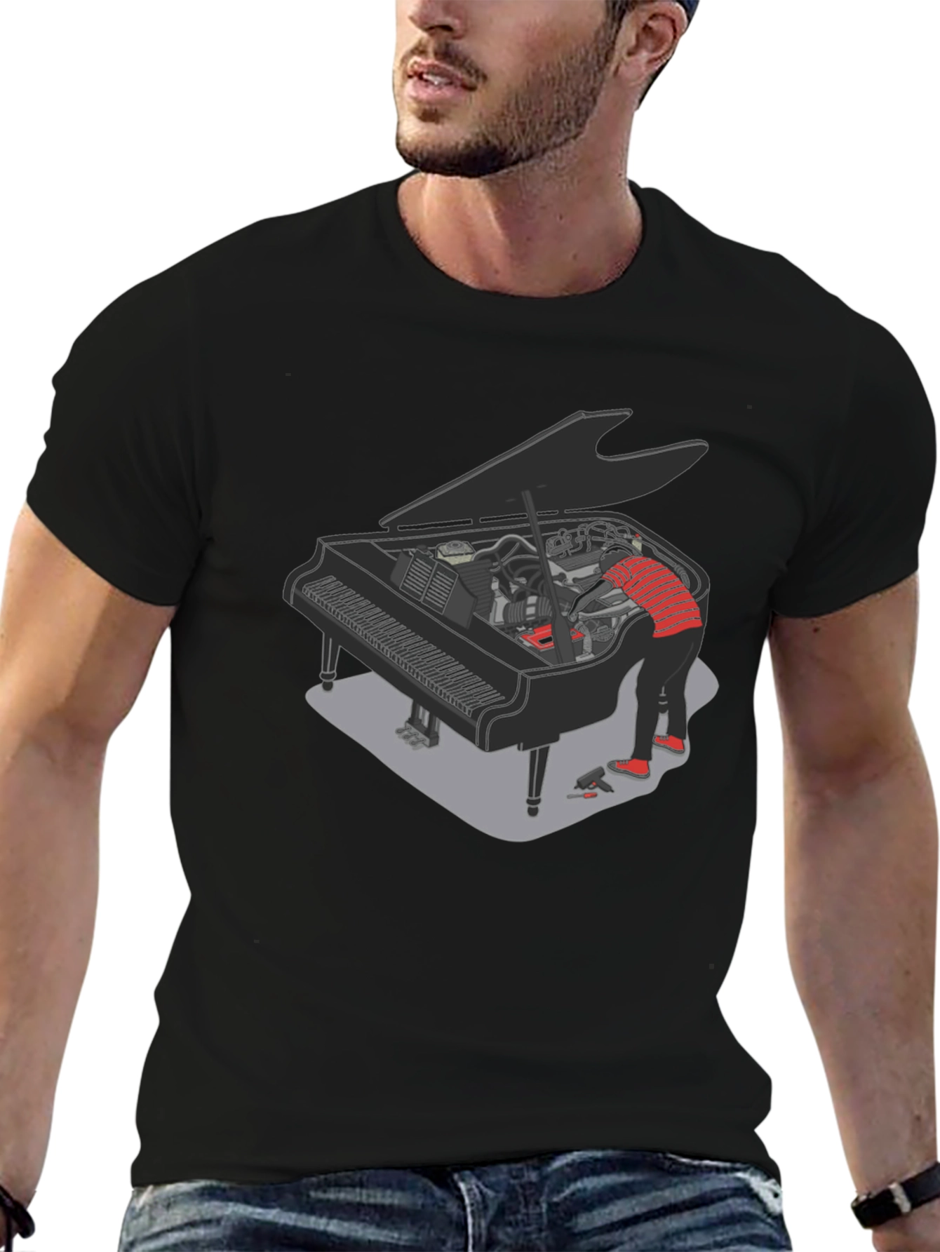 Piano Mechanic T-Shirt - Unique Graphic Tee