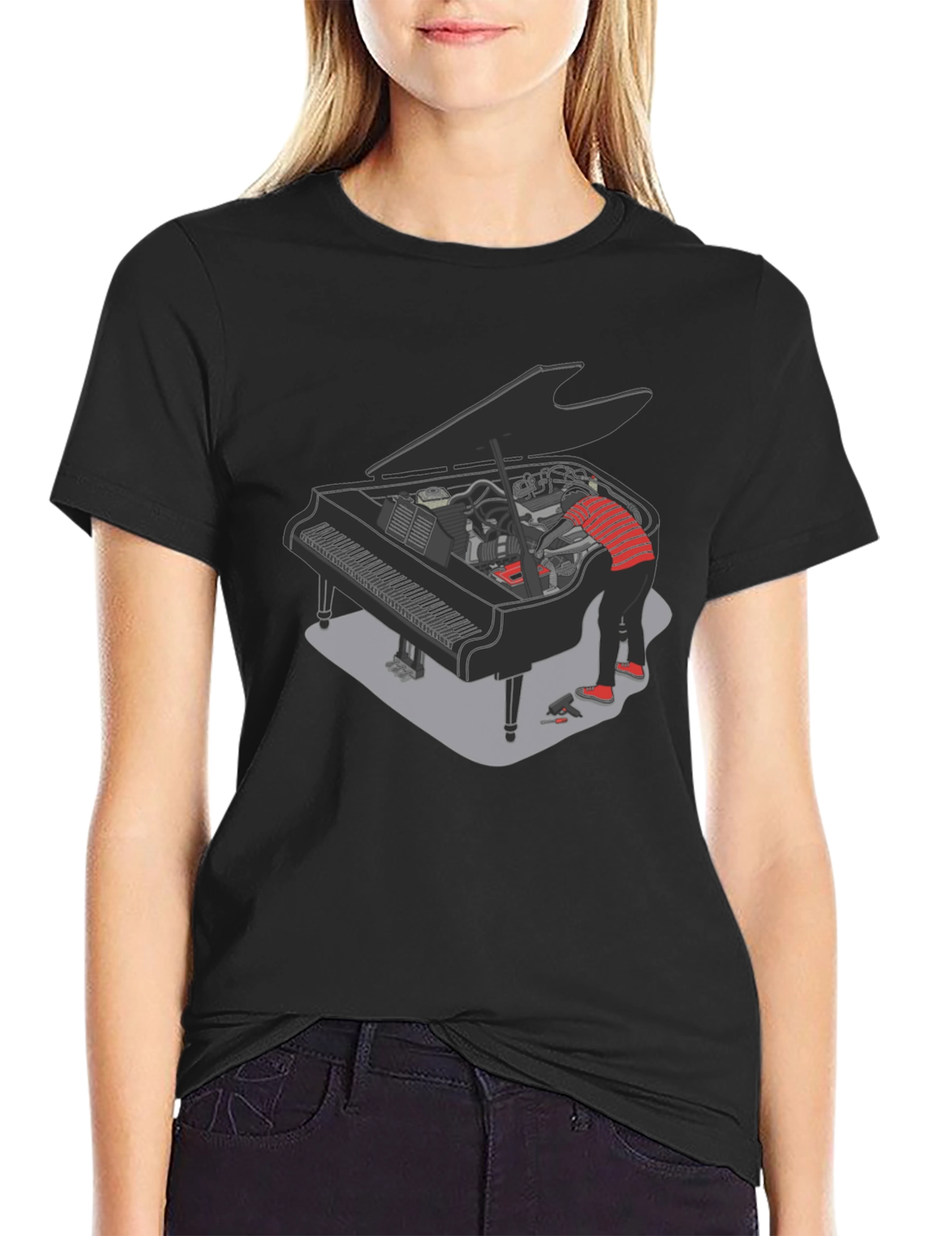 Piano Mechanic T-Shirt - Unique Graphic Tee