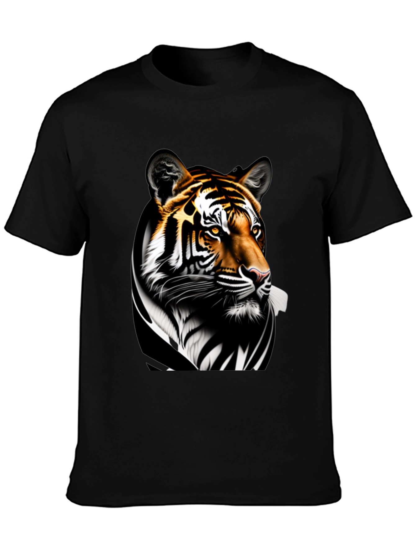 Tiger Graphic Print Black T-Shirt