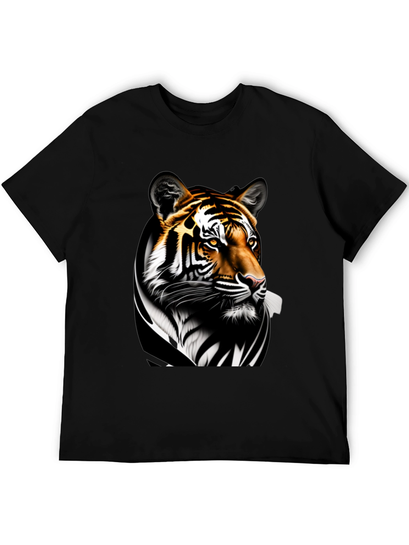 Tiger Graphic Print Black T-Shirt