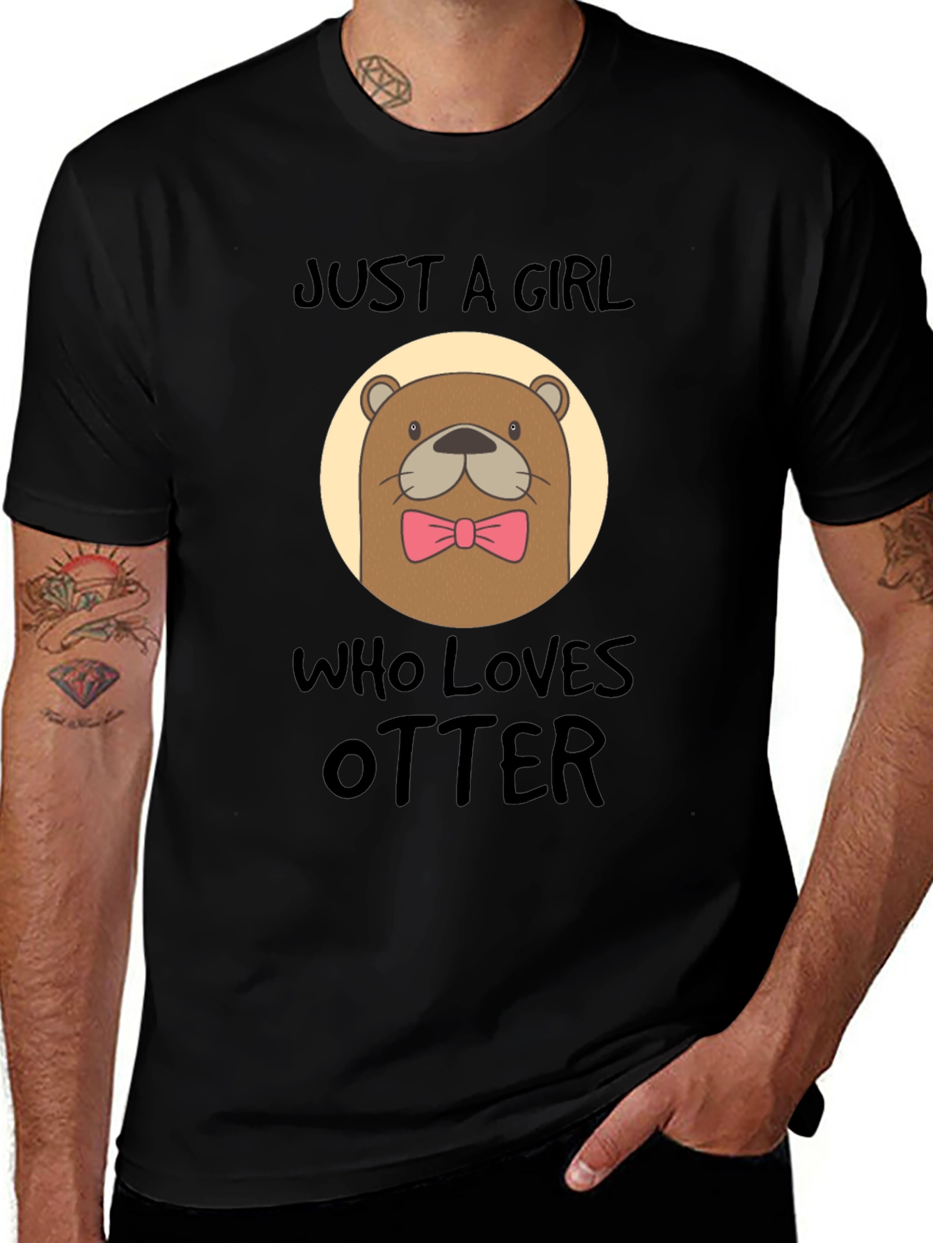 Just a Girl Who Loves Otters Black T-Shirt
