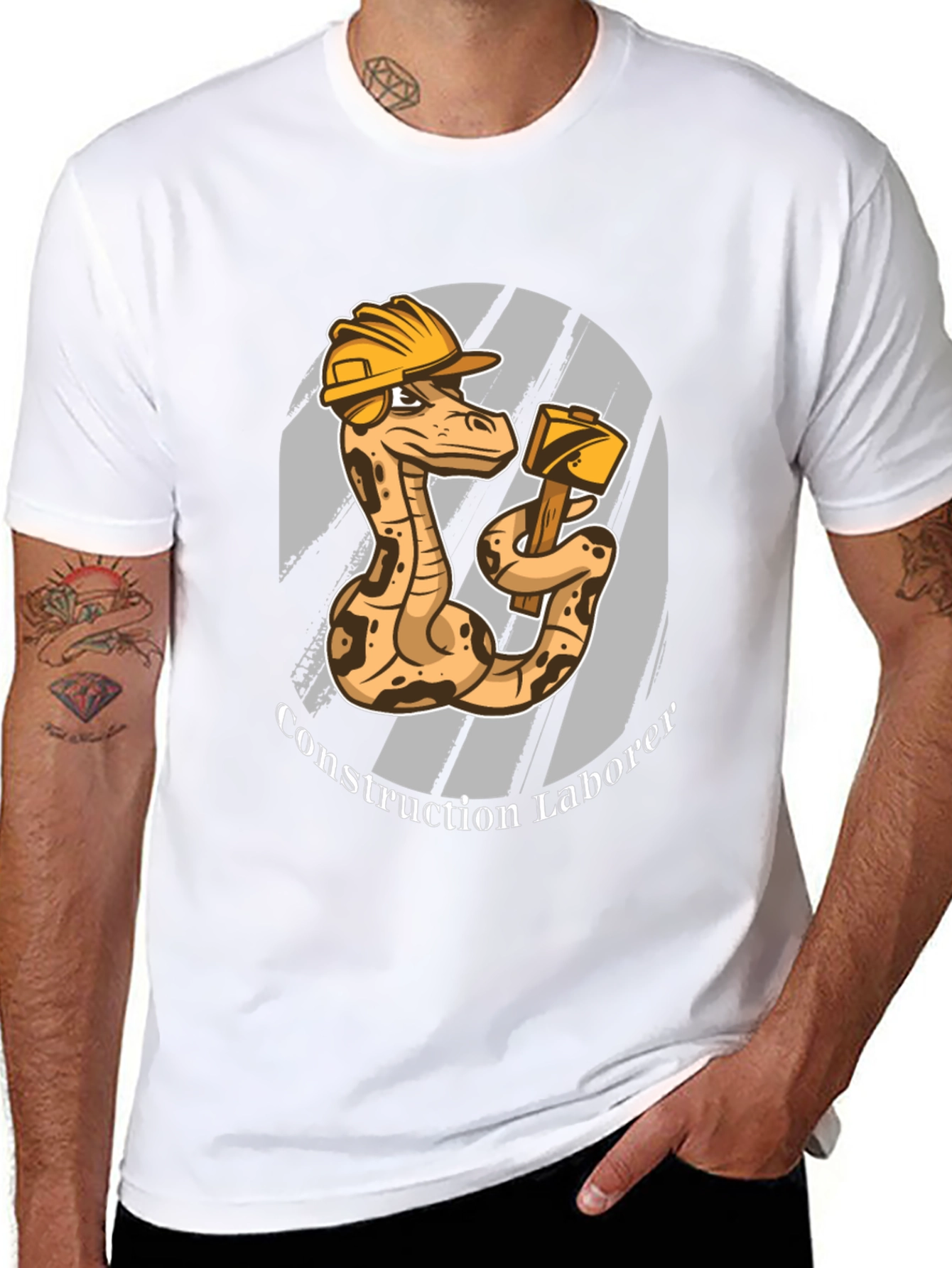 Construction Snake Graphic T-Shirt