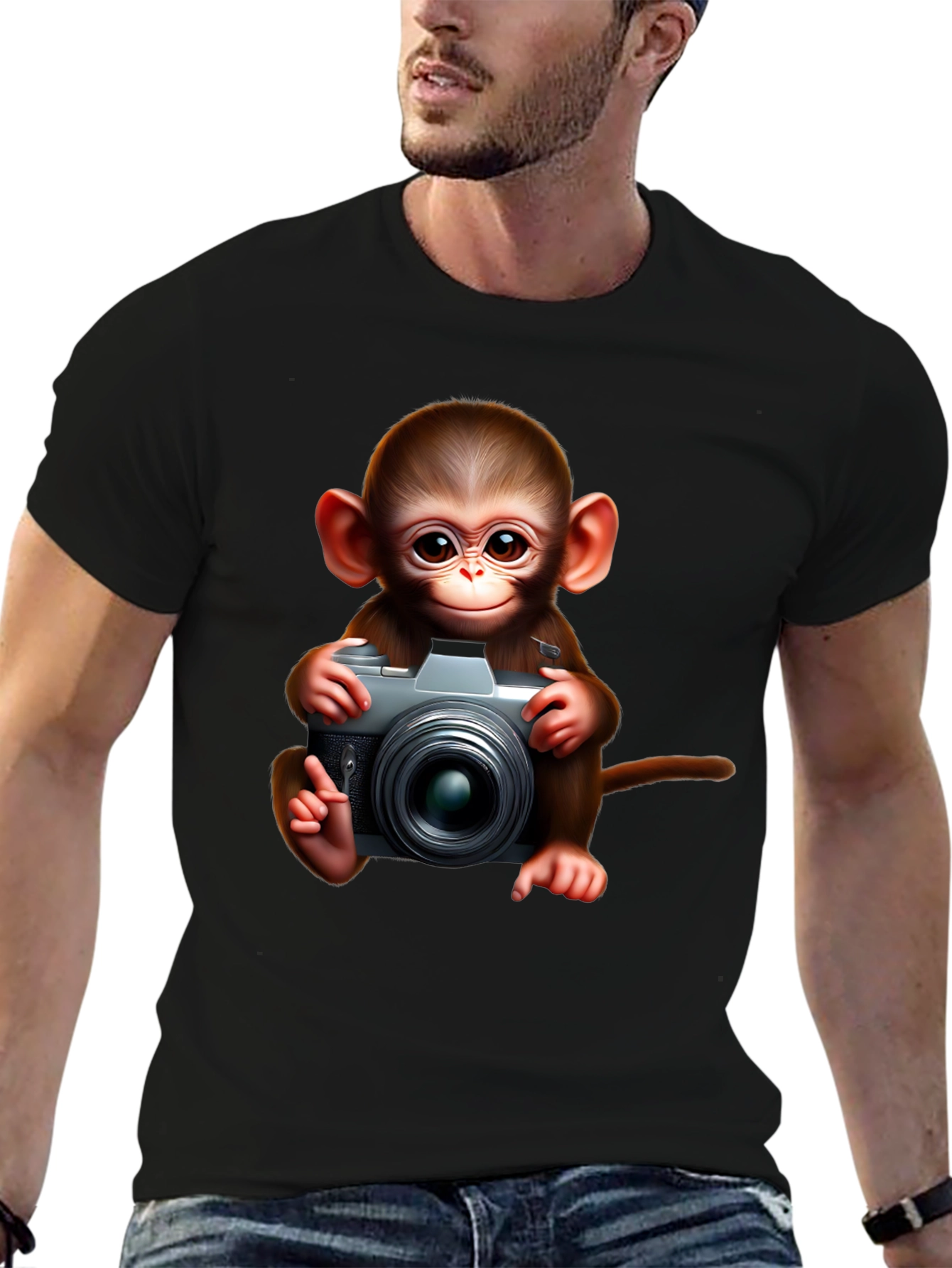 Monkey Photographer Graphic Tee