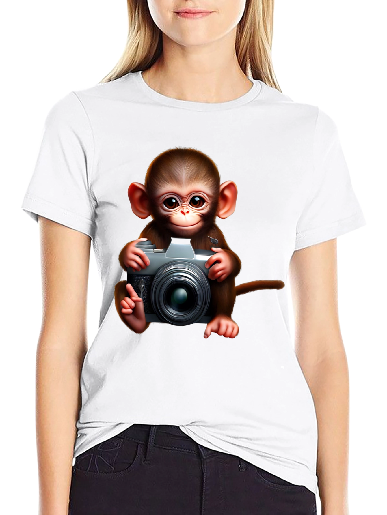 Monkey Photographer Graphic Tee
