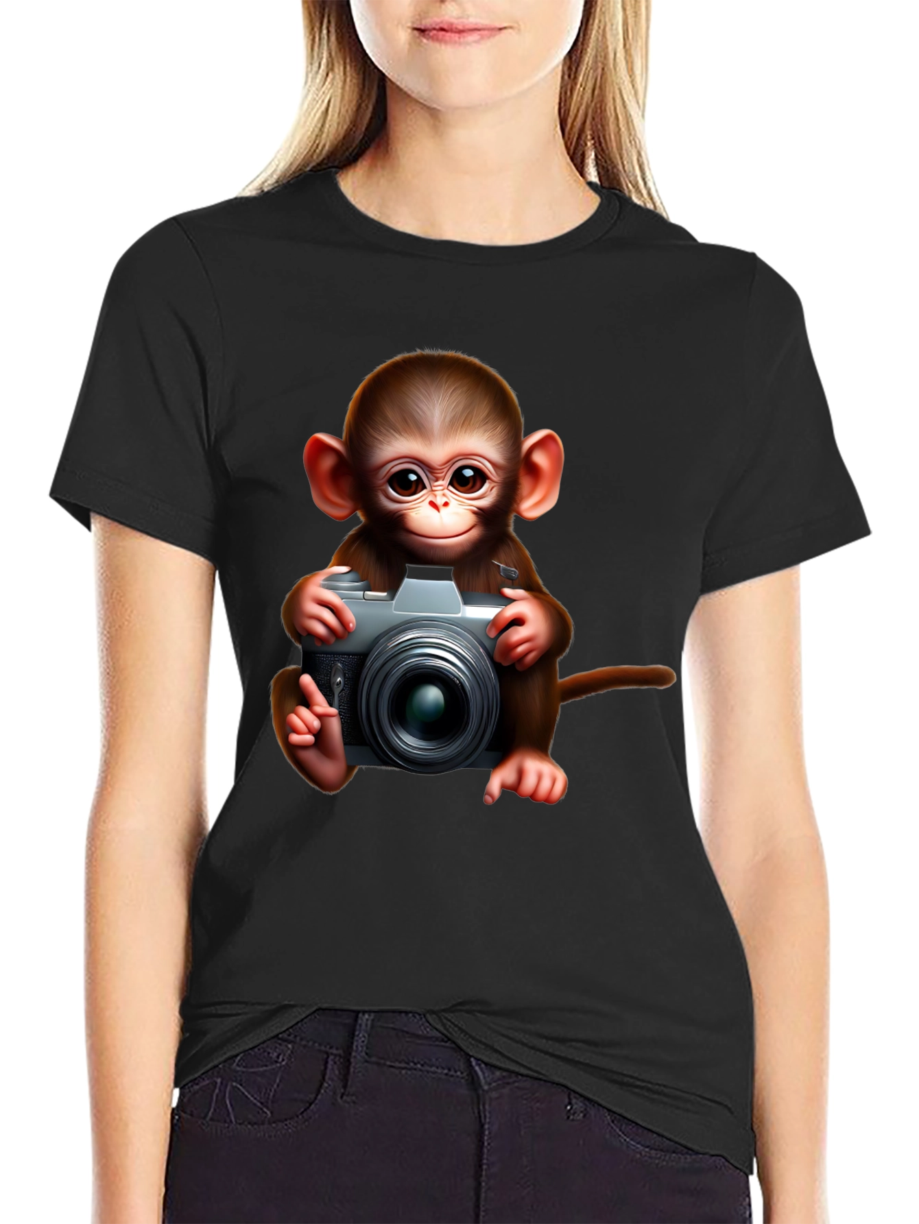Monkey Photographer Graphic Tee