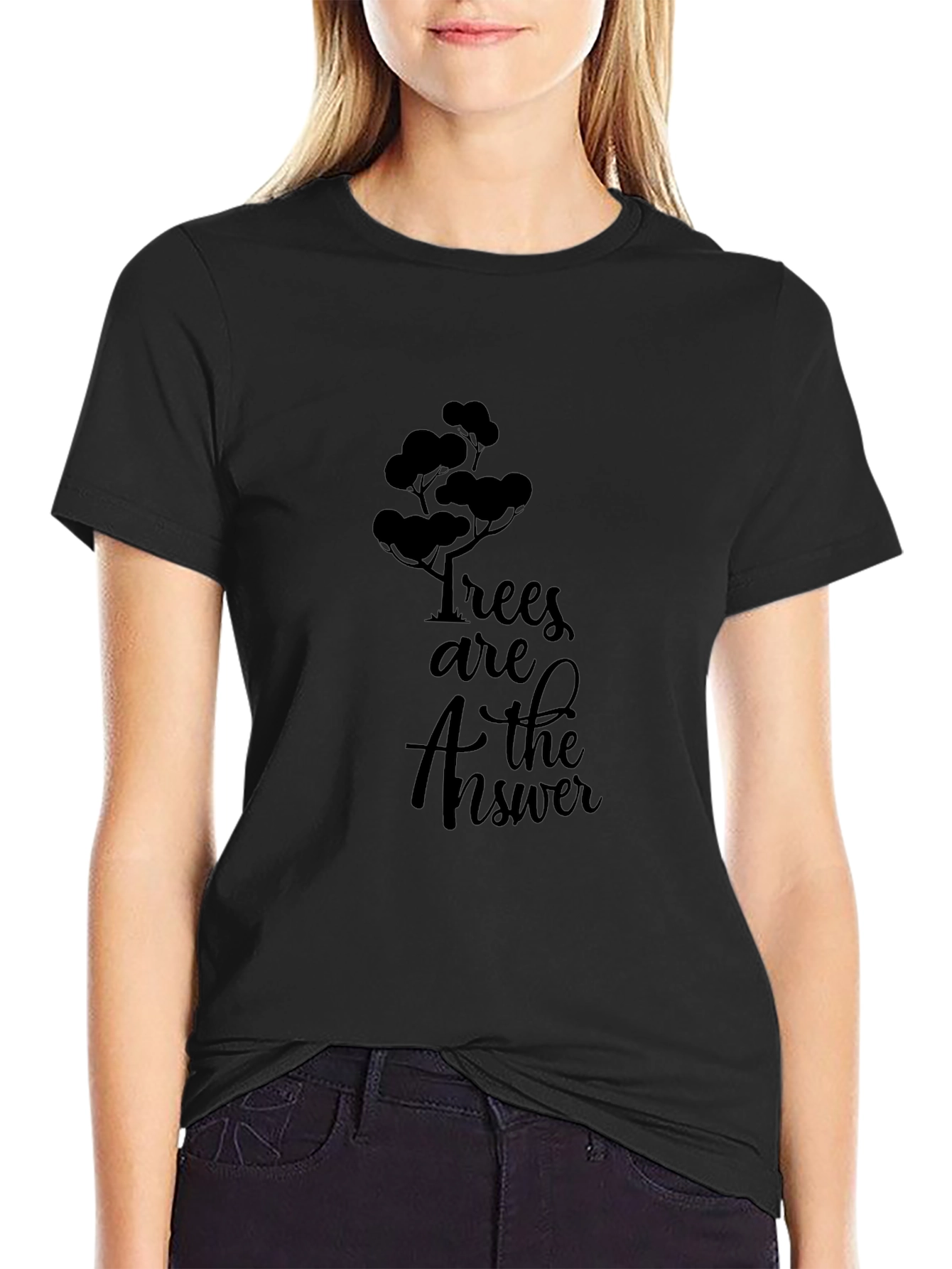 Trees are the Answer Graphic Tee - Black