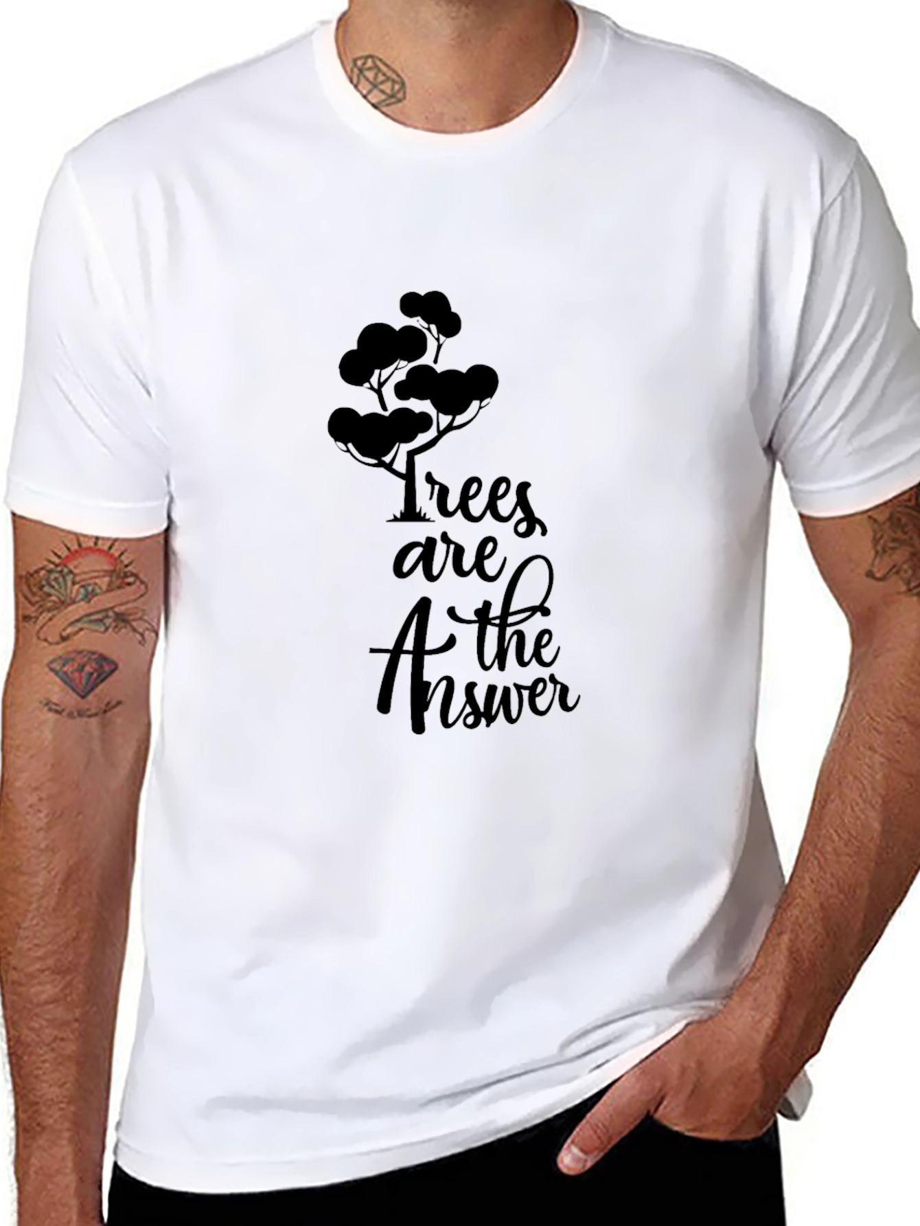 Trees are the Answer Graphic Tee - Black