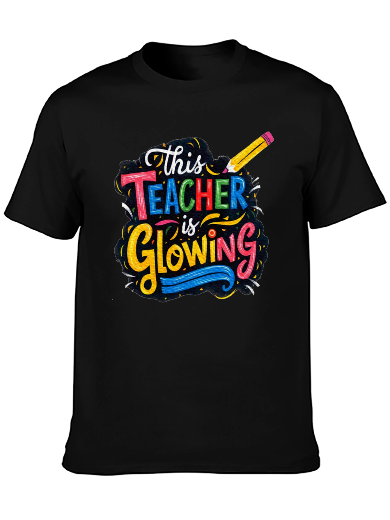 Glowing Teacher Graphic T-Shirt