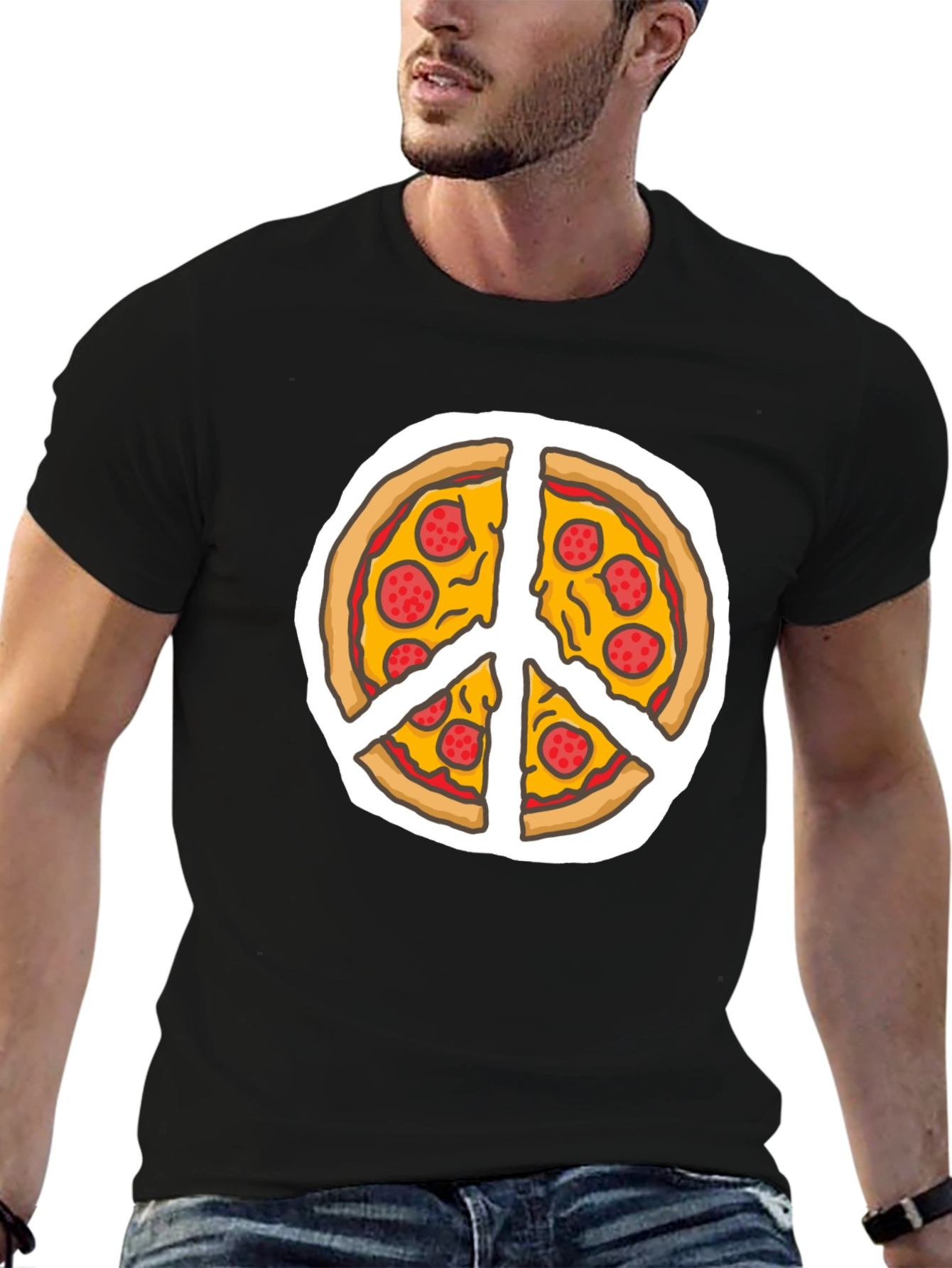 Pizza Peace Sign T-Shirt - Funny Foodie Tee
