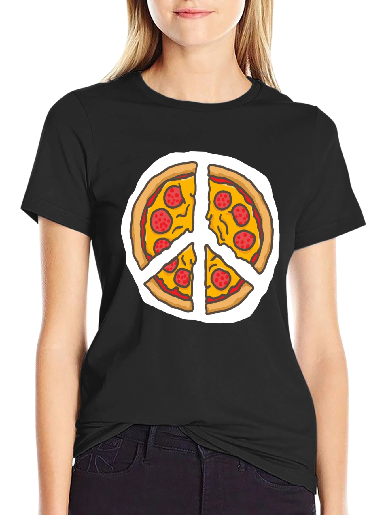 Pizza Peace Sign T-Shirt - Funny Foodie Tee