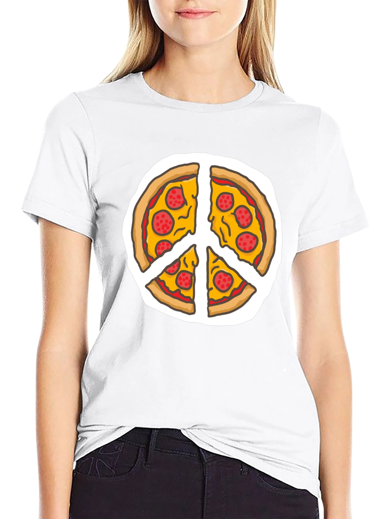 Pizza Peace Sign T-Shirt - Funny Foodie Tee