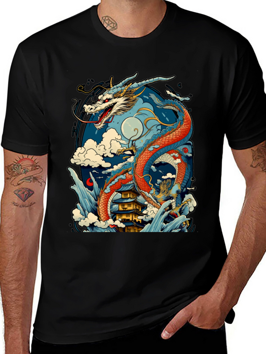 Dragon Graphic T-Shirt - Mens Black Tee
