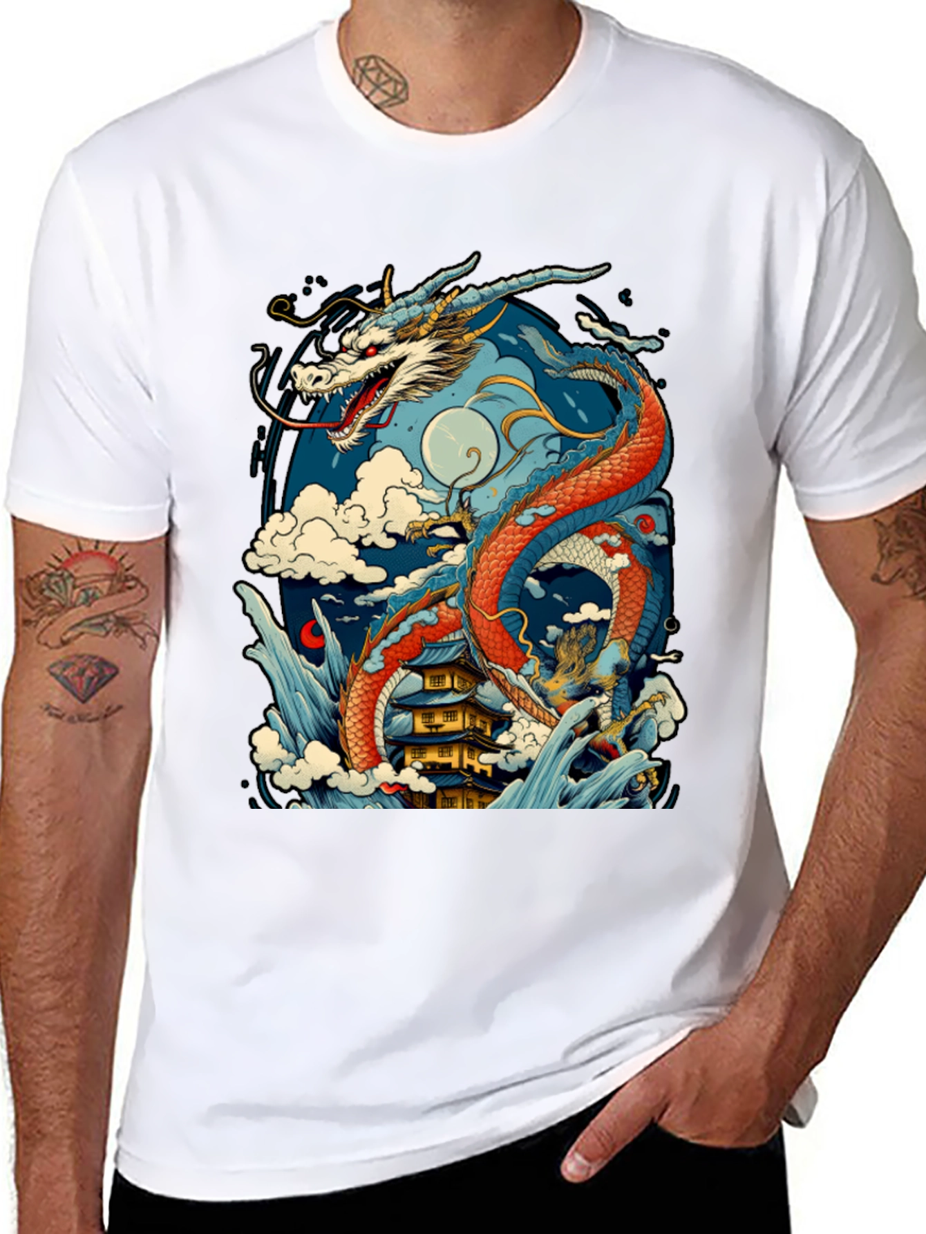Dragon Graphic T-Shirt - Mens Black Tee