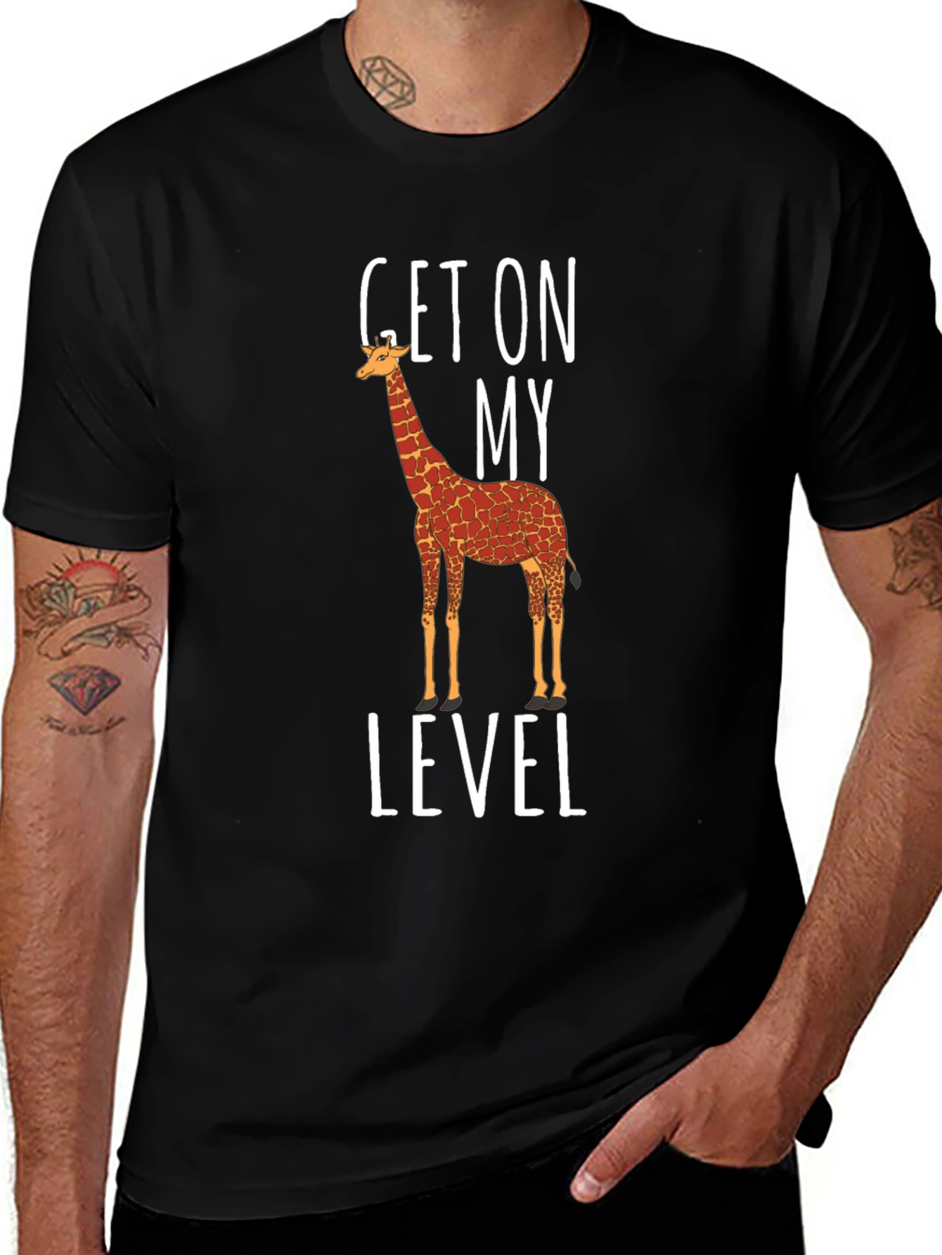 Get On My Level Giraffe Graphic T-Shirt