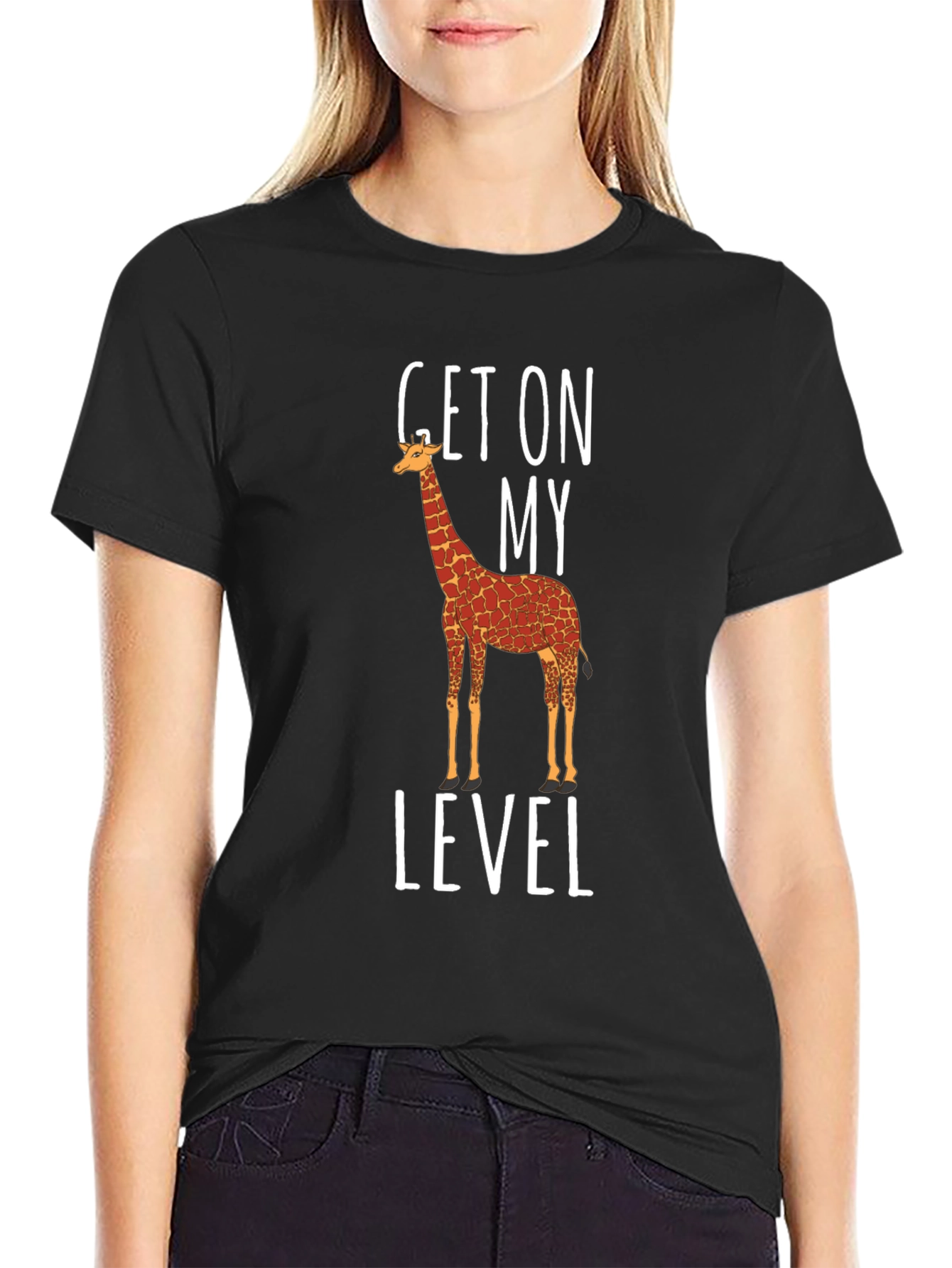 Get On My Level Giraffe Graphic T-Shirt