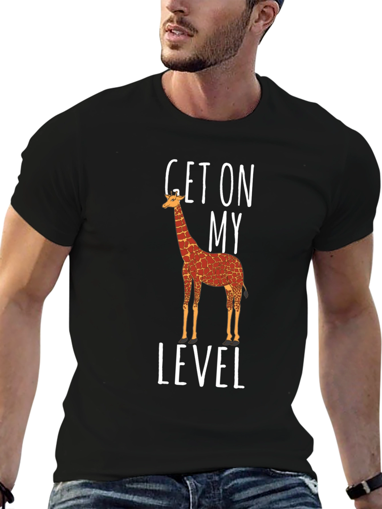 Get On My Level Giraffe Graphic T-Shirt