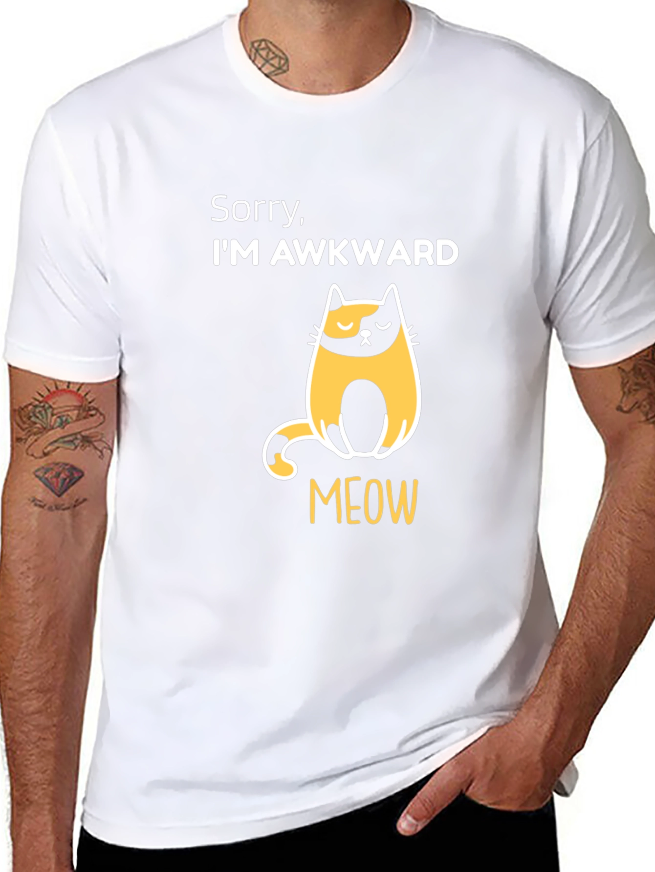 Awkward Cat T-Shirt - Funny Graphic Tee