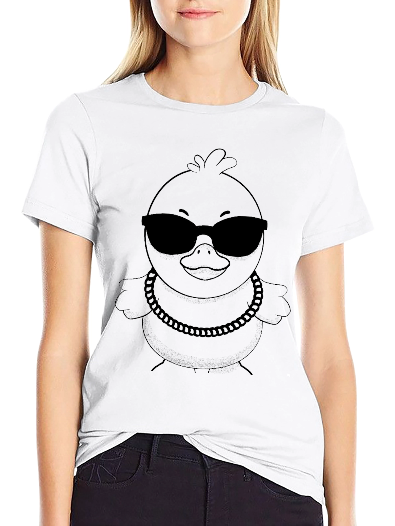 Cool Chick Tee - Black Cotton Graphic Print