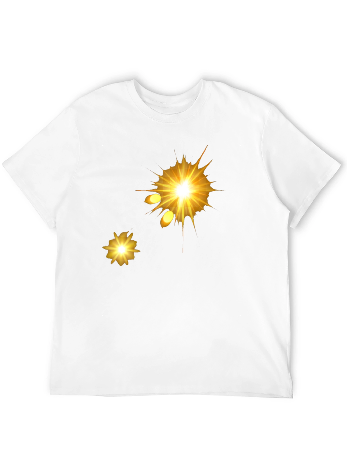 Mens Black Graphic Tee - Golden Explosion Design