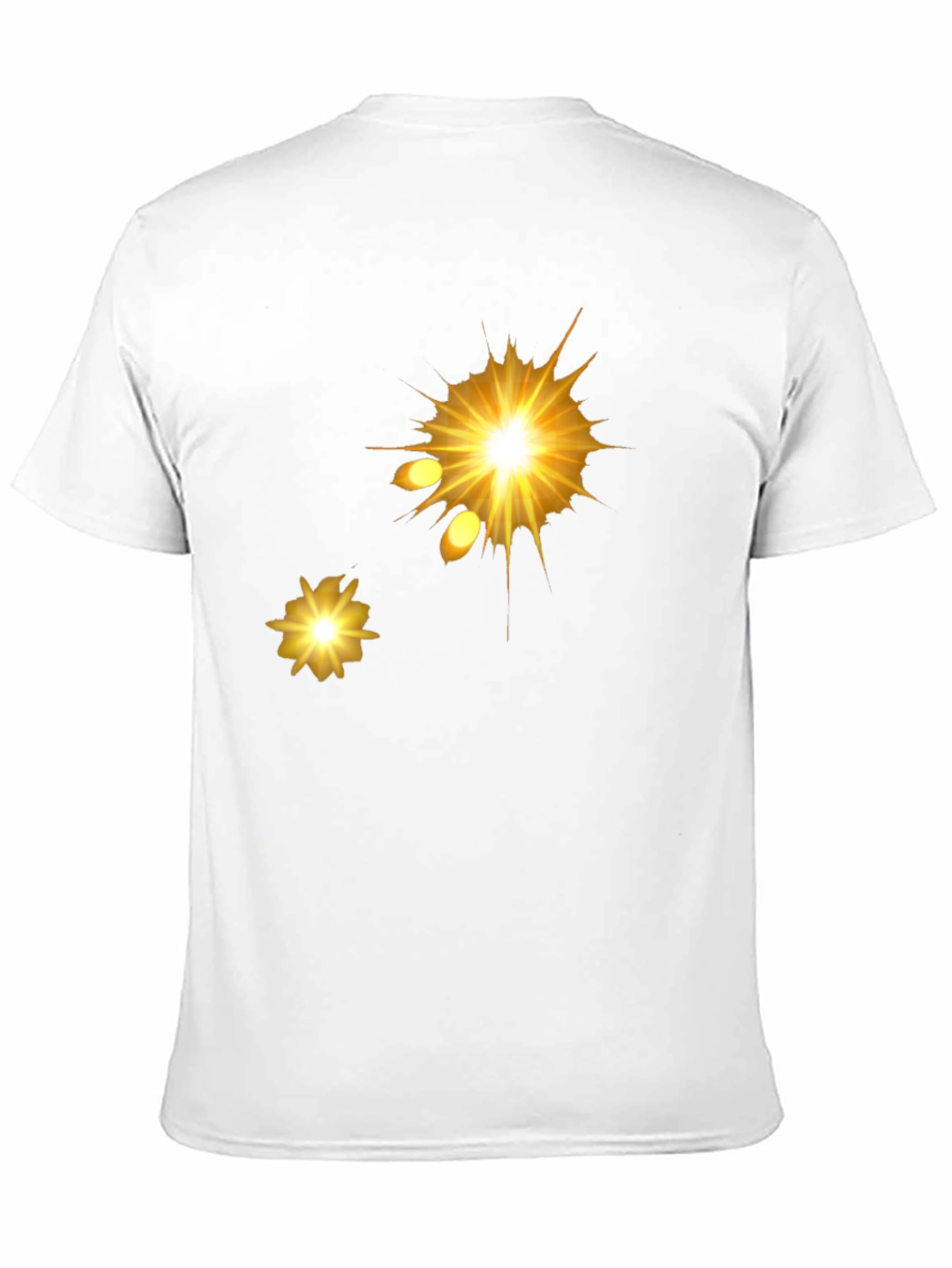 Mens Black Graphic Tee - Golden Explosion Design