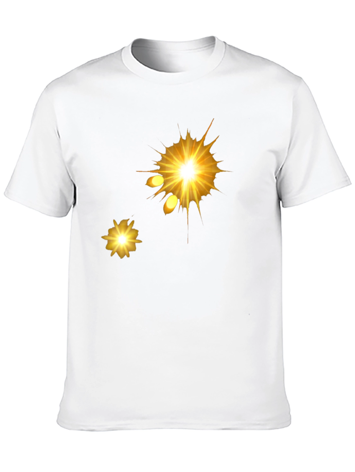 Mens Black Graphic Tee - Golden Explosion Design