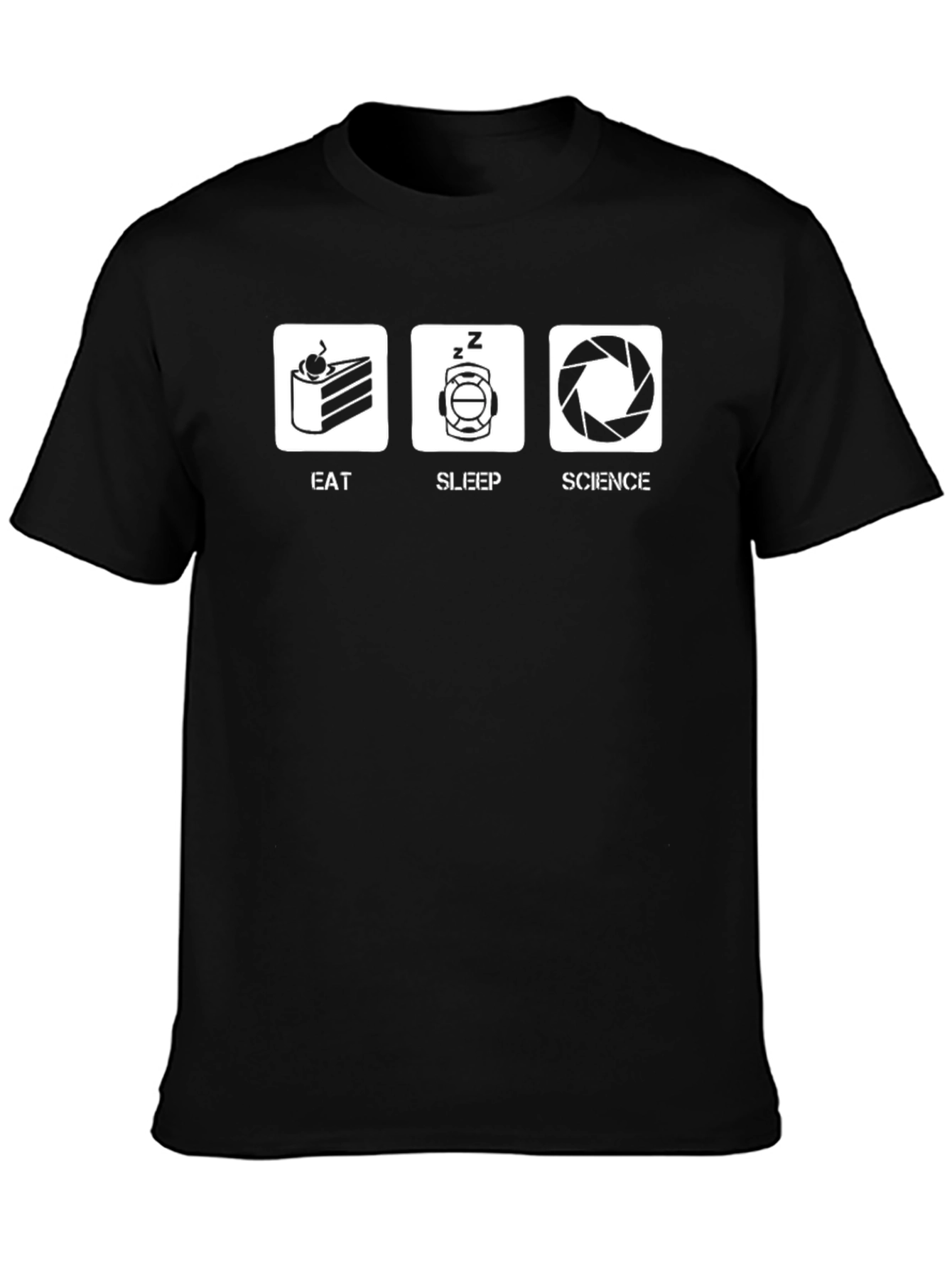 Eat Sleep Science T-Shirt Portal Aperture Funny Tee
