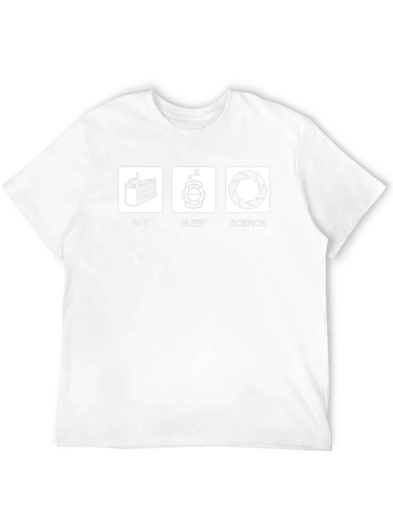 Eat Sleep Science T-Shirt Portal Aperture Funny Tee