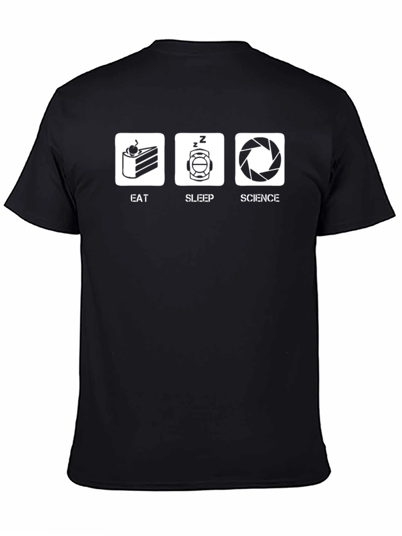 Eat Sleep Science T-Shirt Portal Aperture Funny Tee
