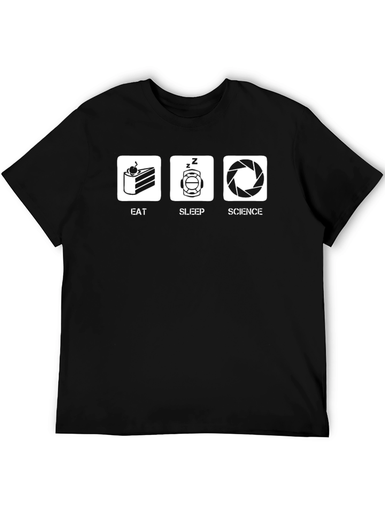 Eat Sleep Science T-Shirt Portal Aperture Funny Tee