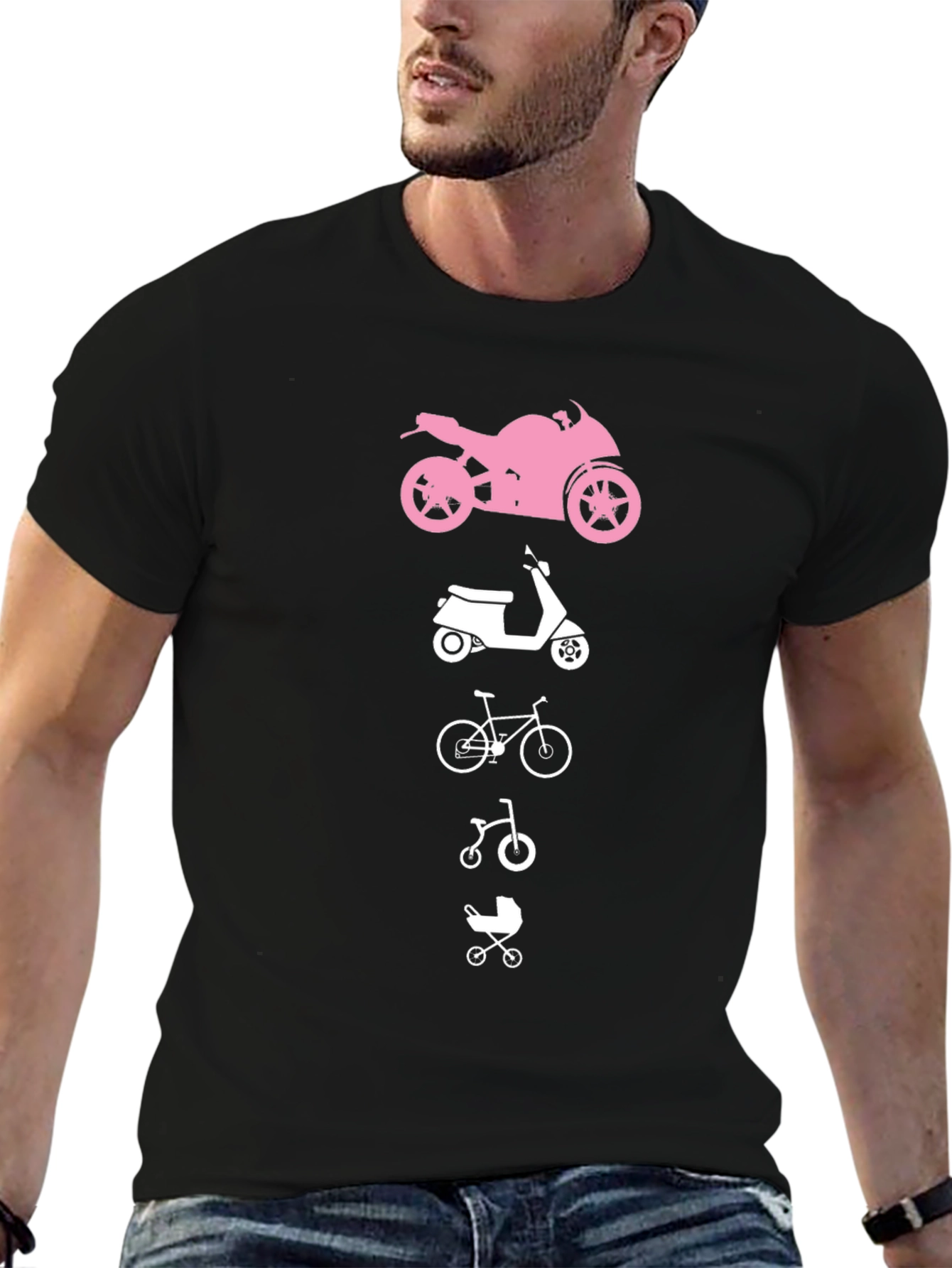 Evolution T-Shirt: Motorcycle Scooter Bike Stroller