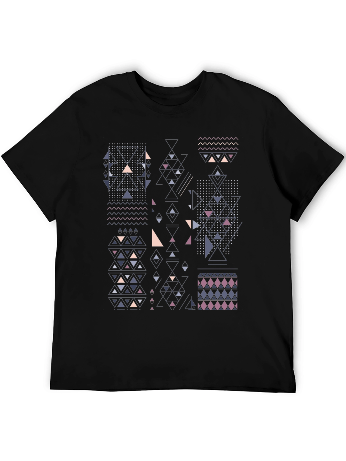 Geometric Graphic Print Tee - Modern Style