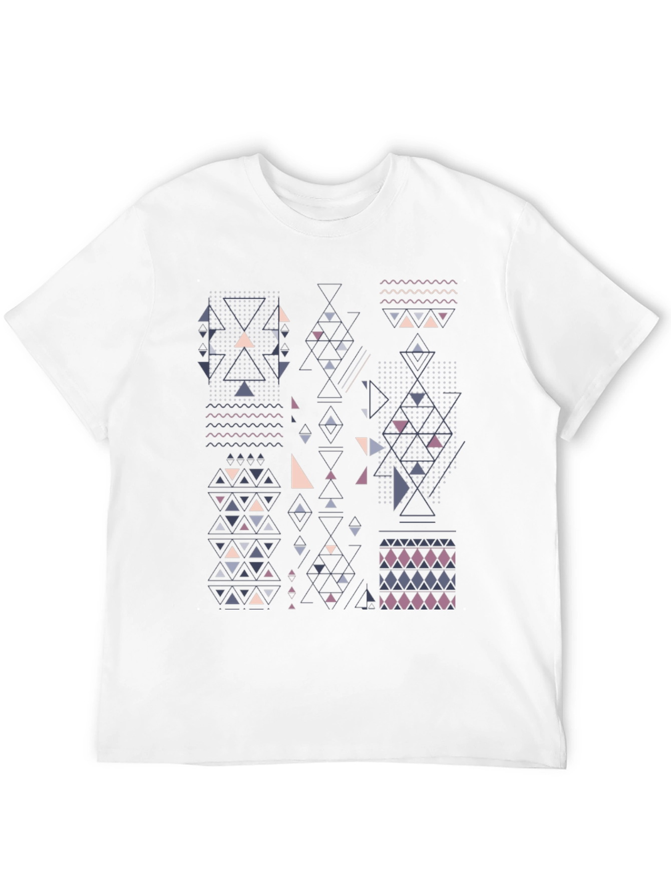 Geometric Graphic Print Tee - Modern Style