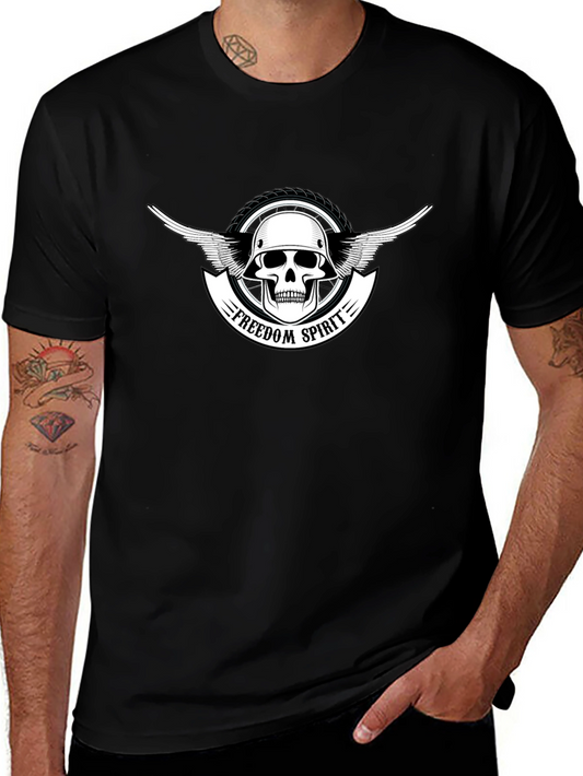 Freedom Spirit Skull Graphic T-Shirt
